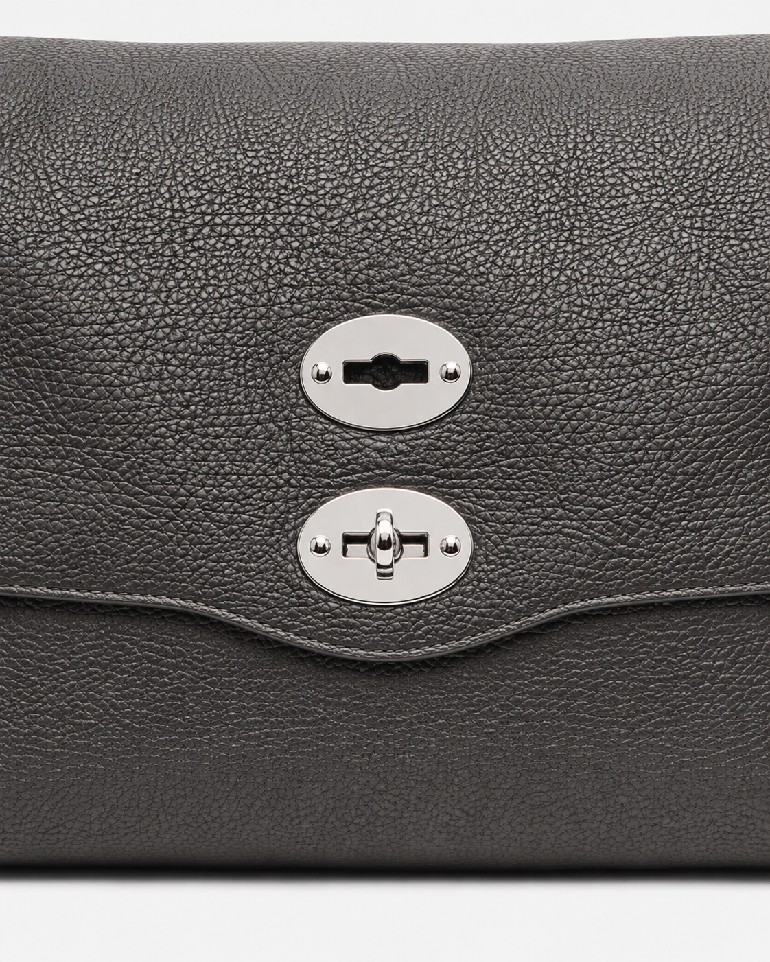 BORSA POSTINA® MEDIUM IN PELLE MARTELLATA GREY VULCANO