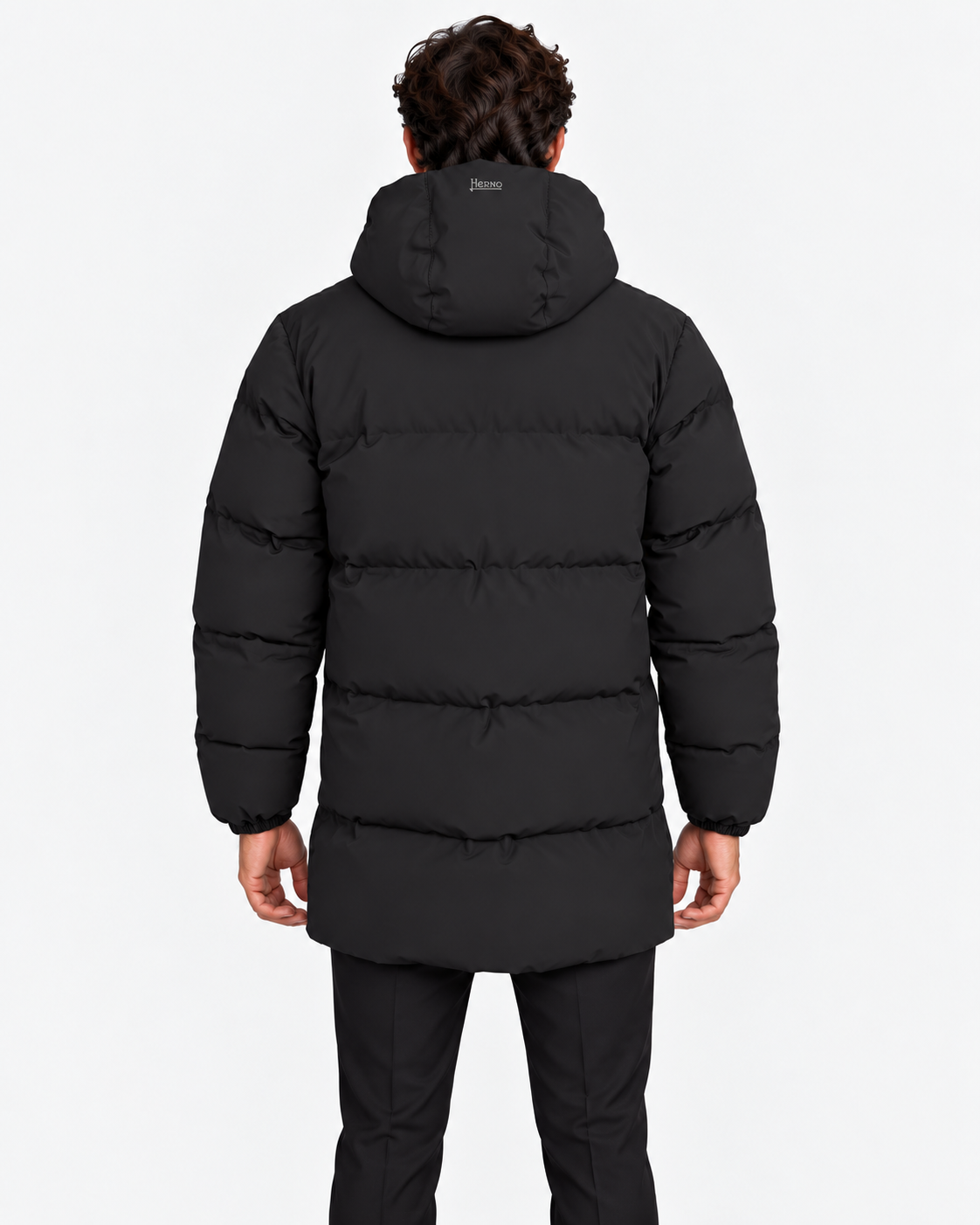 Herno Giacca lunga uomo New Impact nera con cappuccio