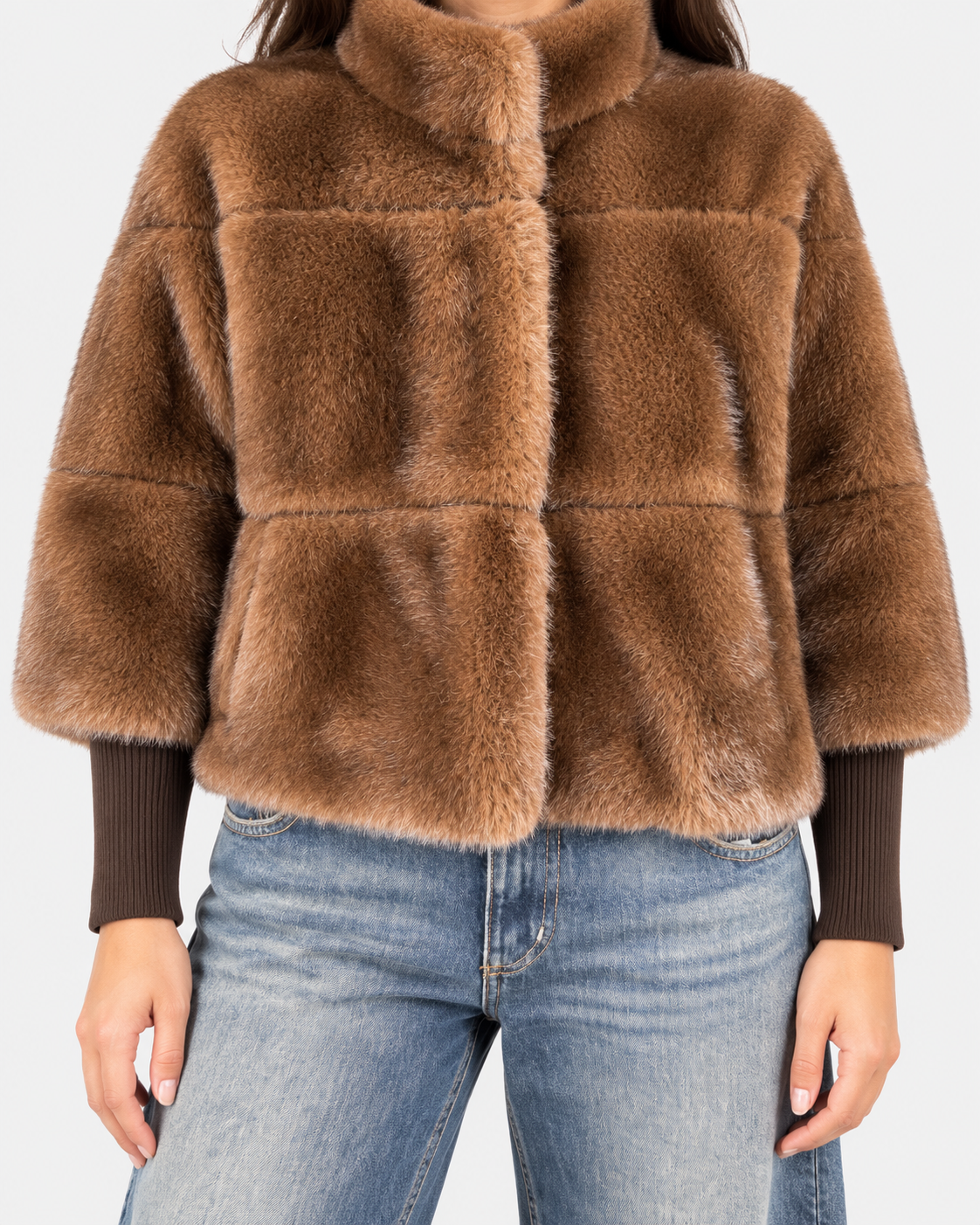 Dixie ecopelliccia corta donna color visone