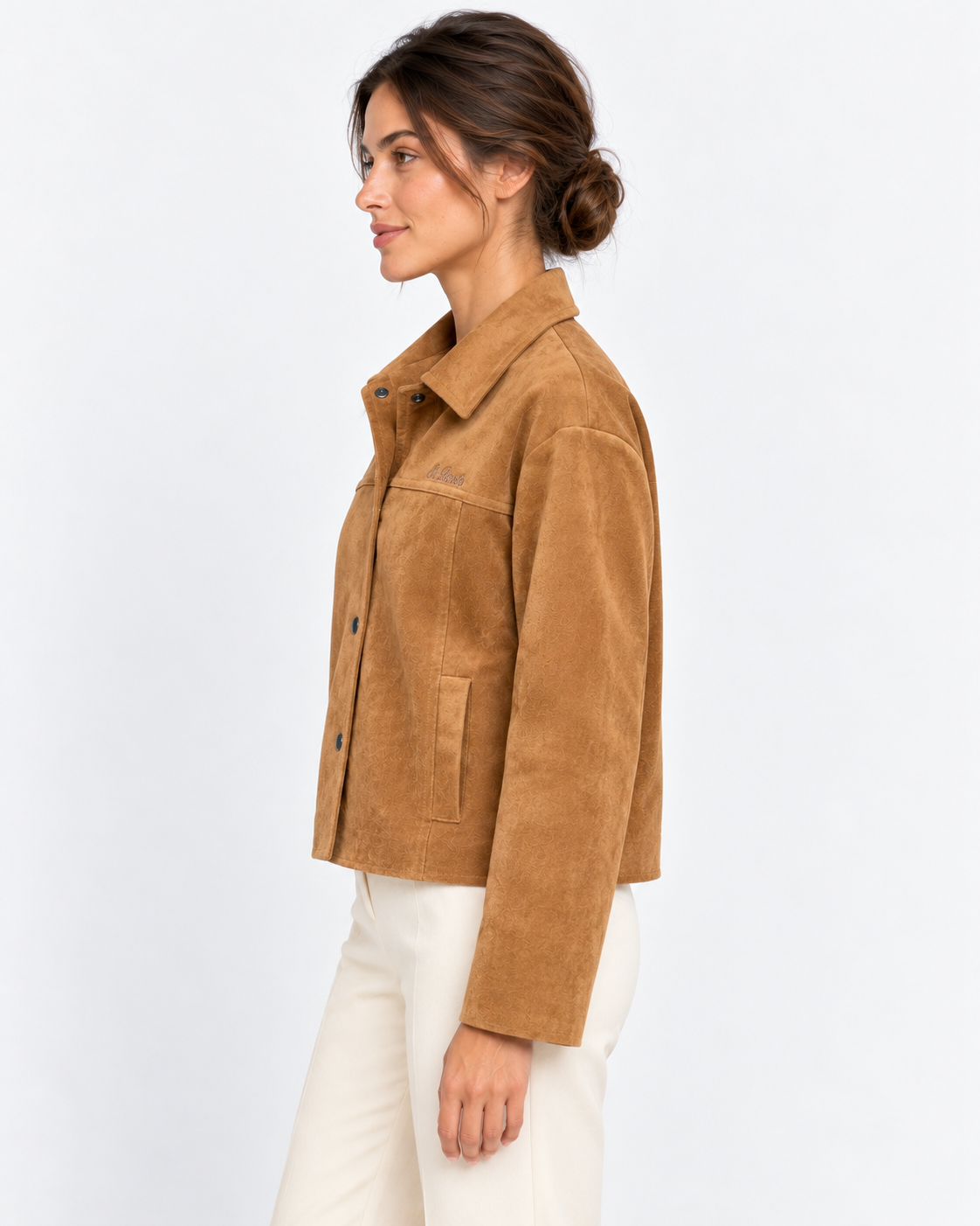 MC2 Saint Barth Giacca Camicia Donna Veyra Effetto Suede Cammello
