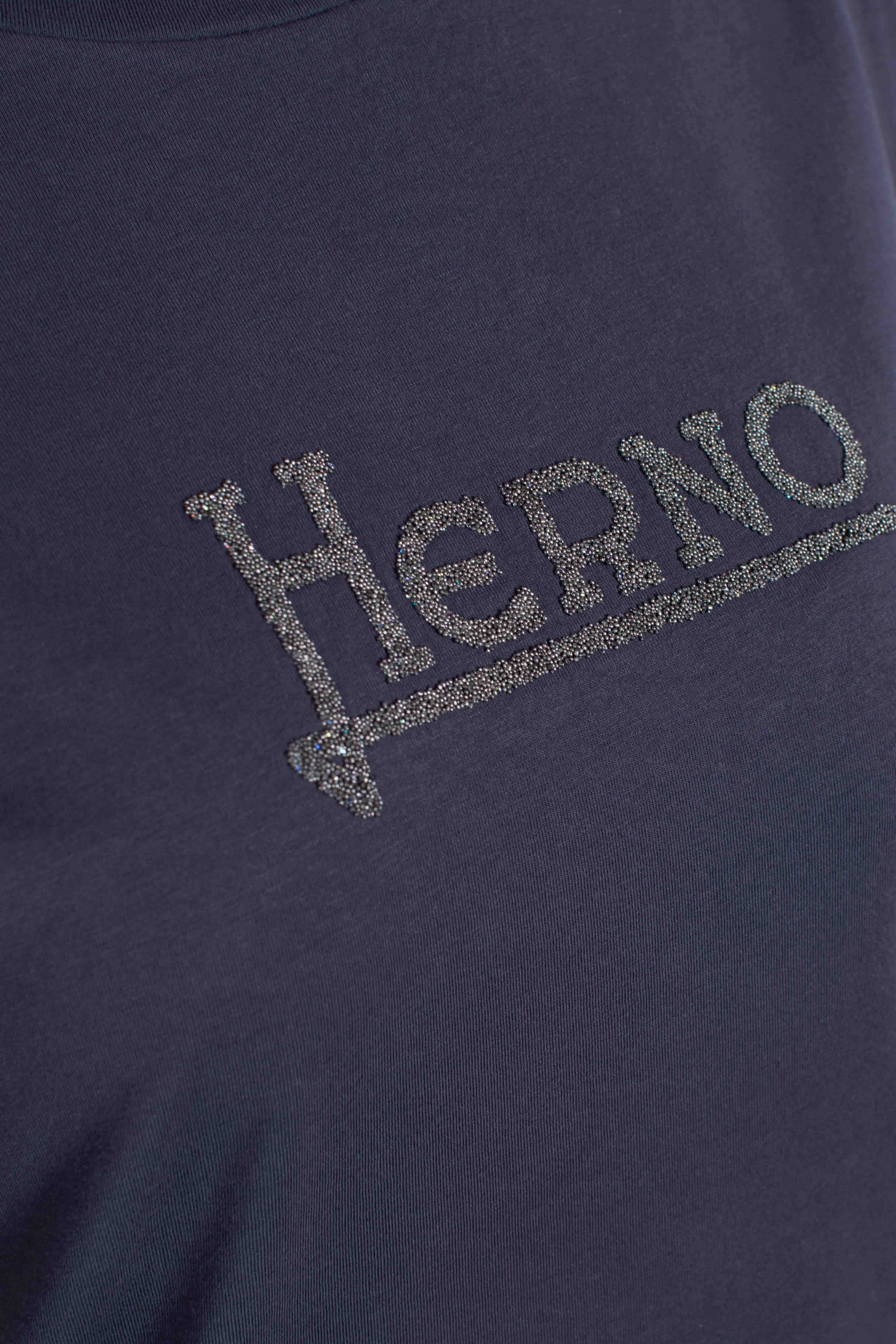 T-shirt in cotone blu navy