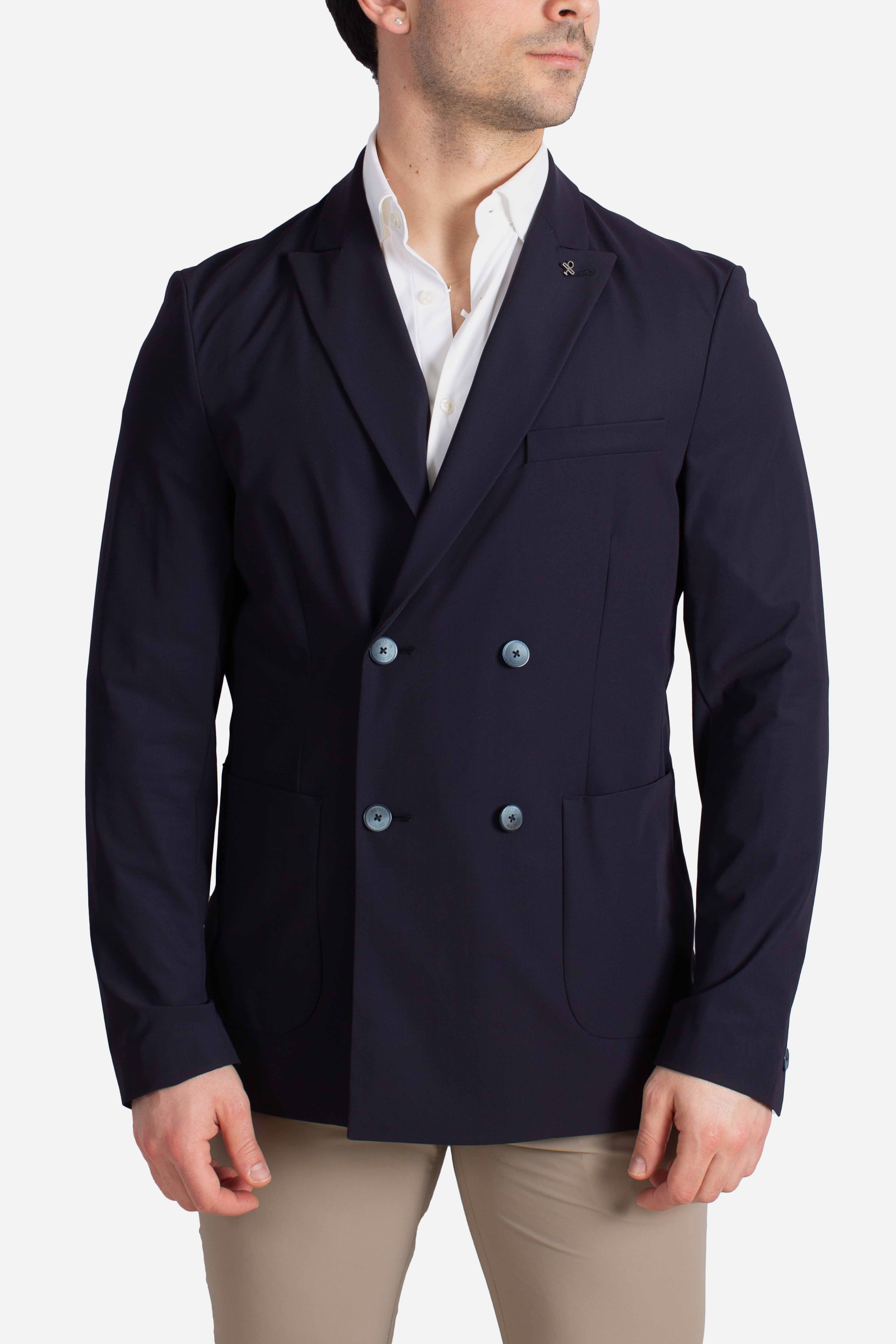 Giacca tecnica Active doppiopetto blu