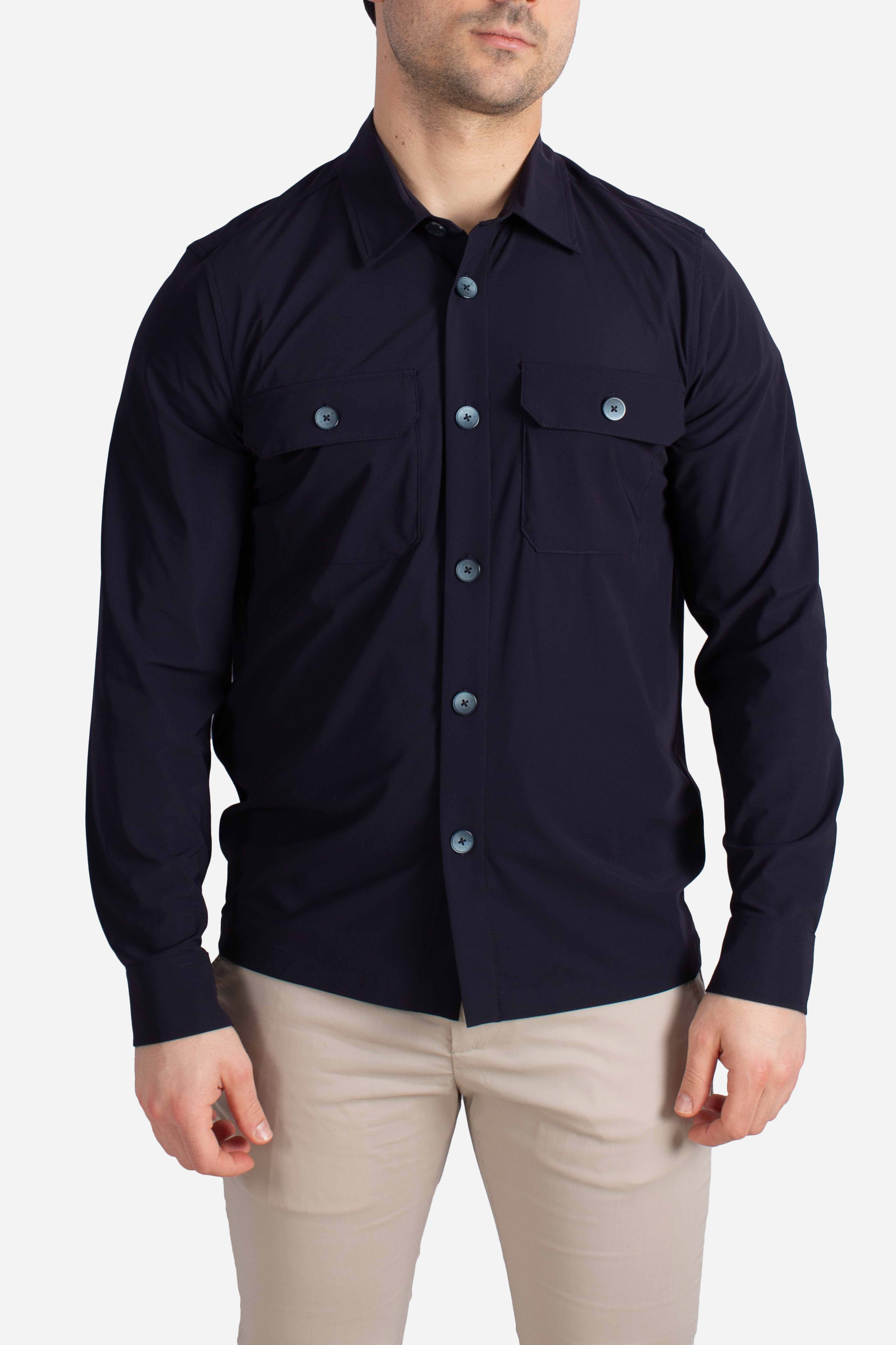 Giacca camicia tecnica blu