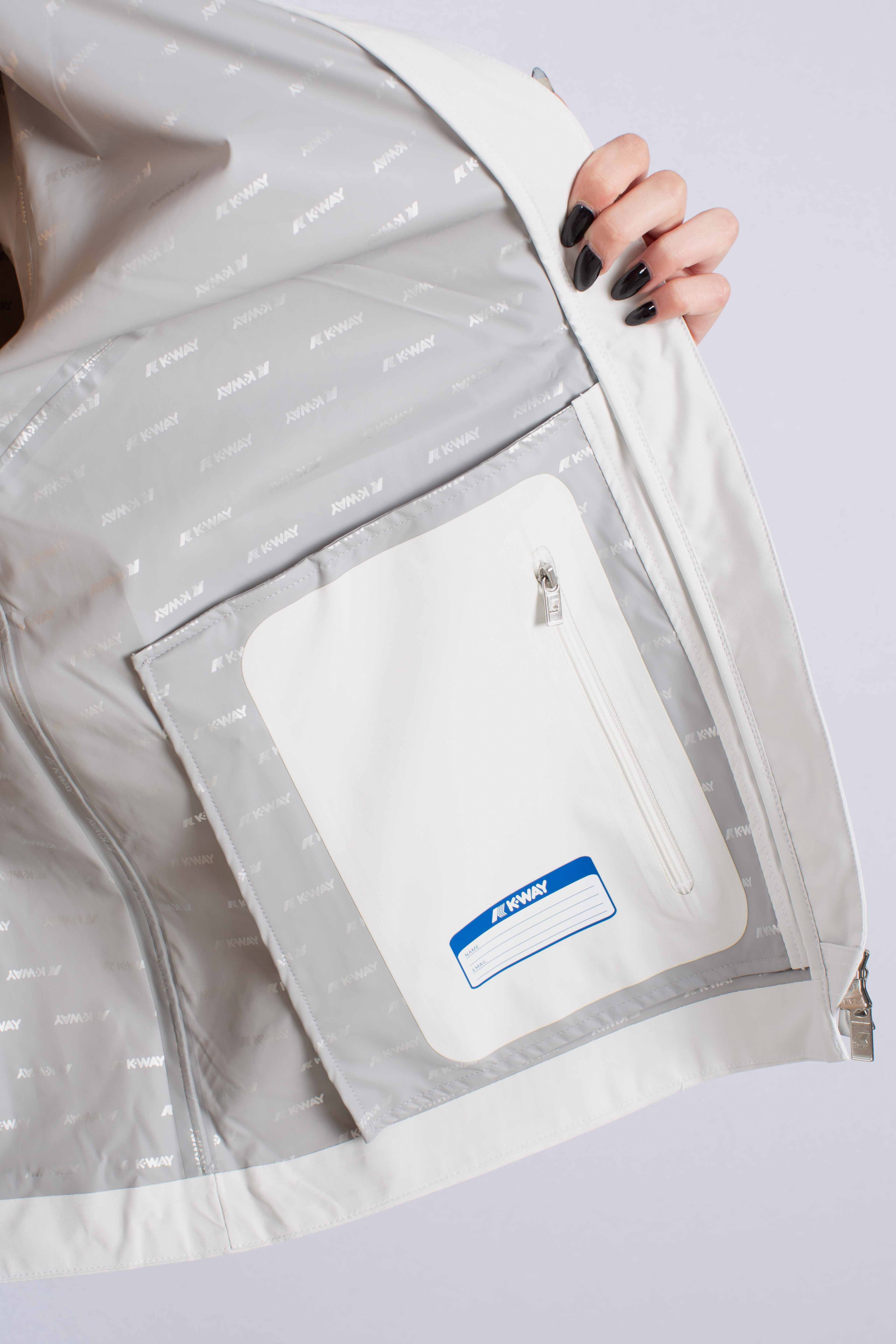 Giacca Impermeabile Marguerite stretch dot white