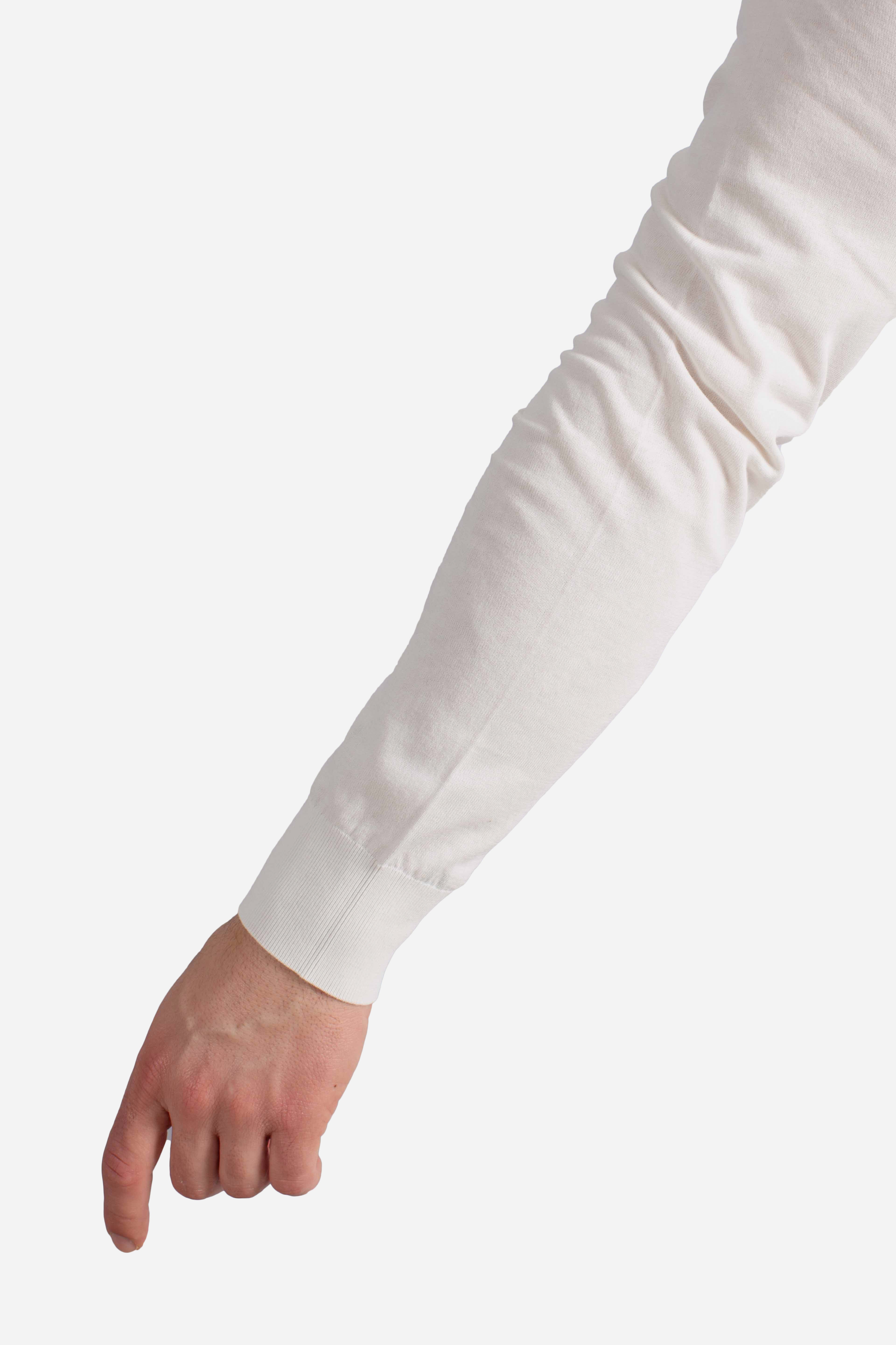 Maglia girocollo in cotone extra-fine white
