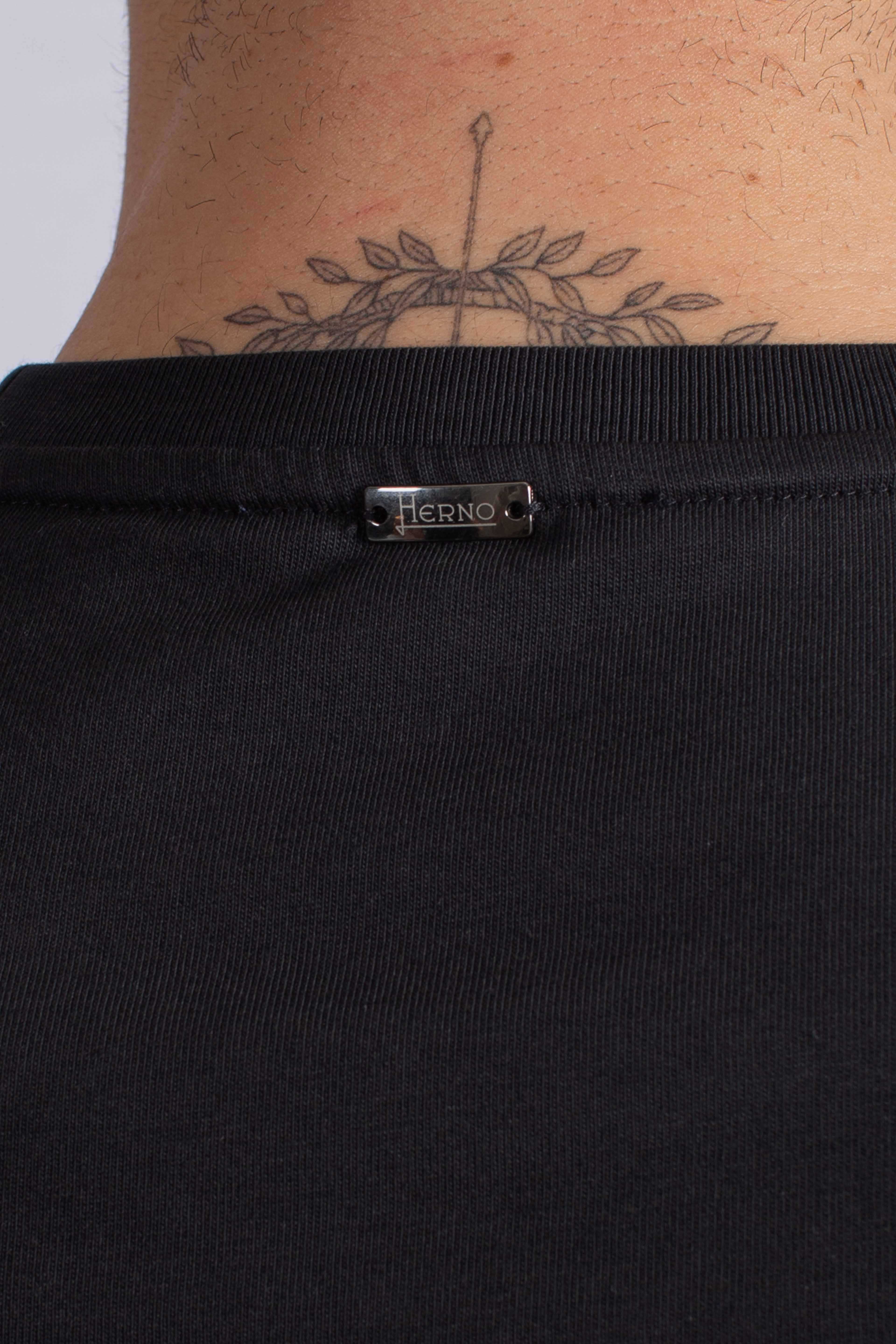 T-shirt blu in compact jersey con logo ricamato blu