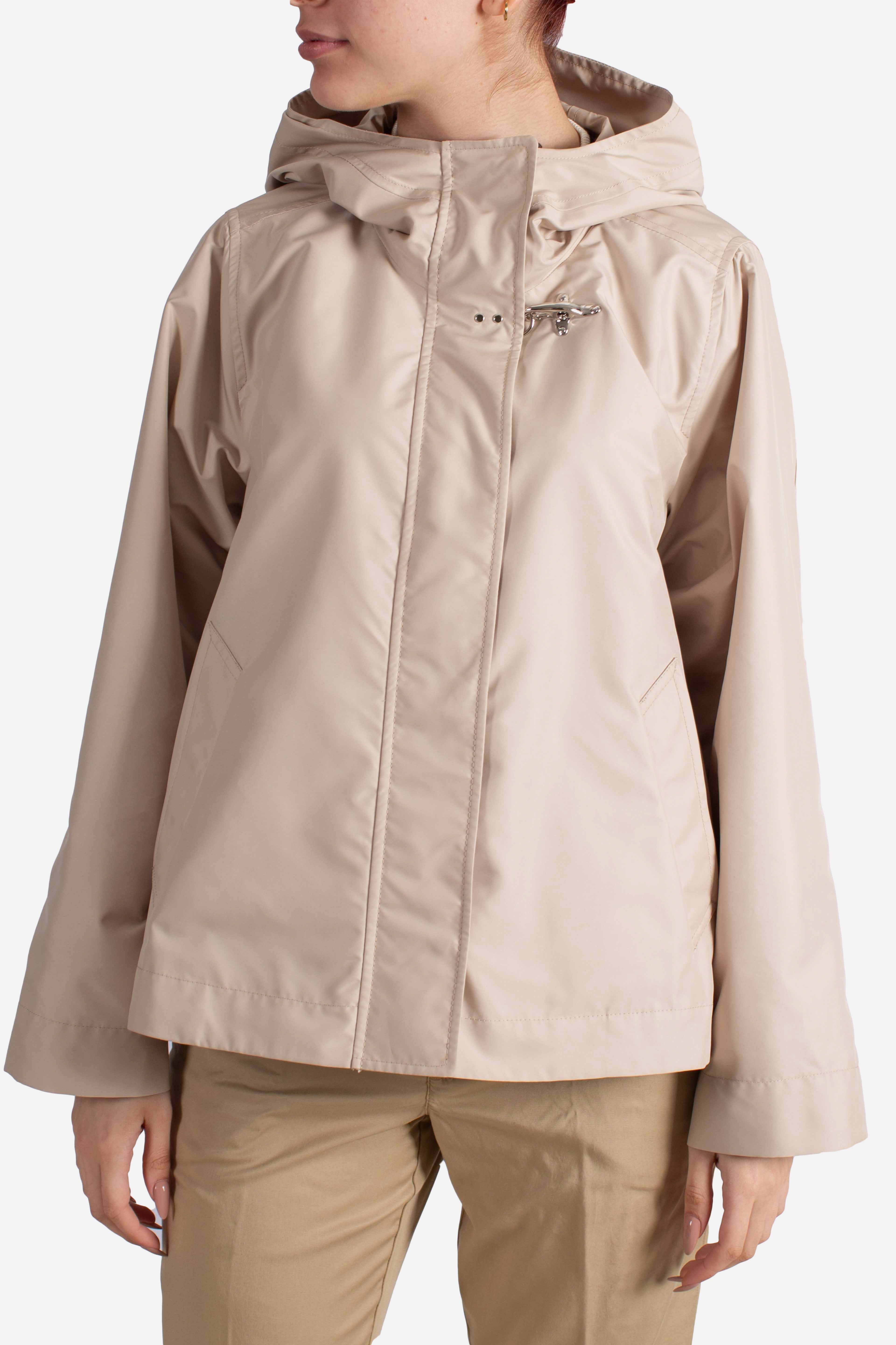 Parka Corto in Popeline Tecnico beige