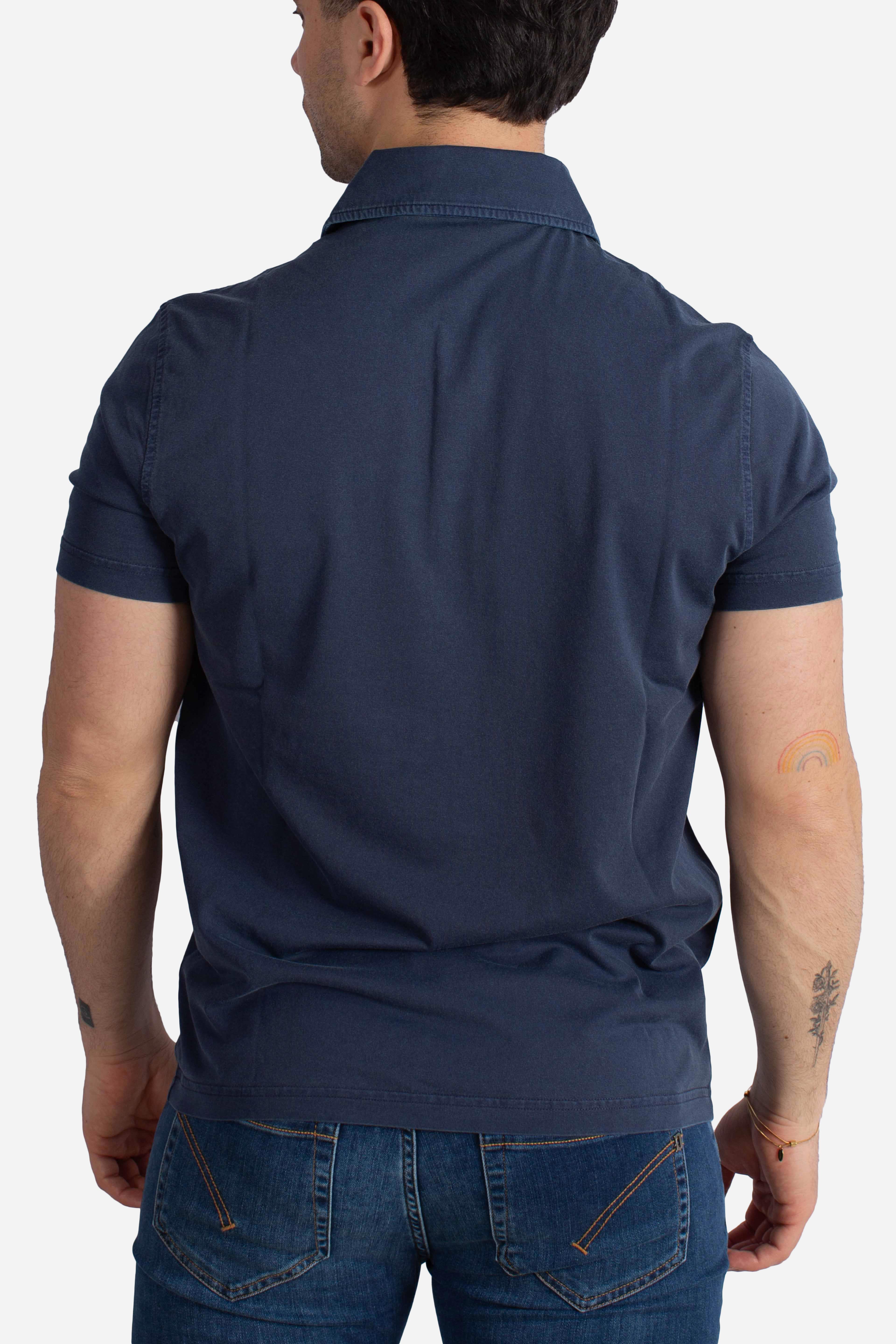 Polo Comfort Fit in Jersey blu navy