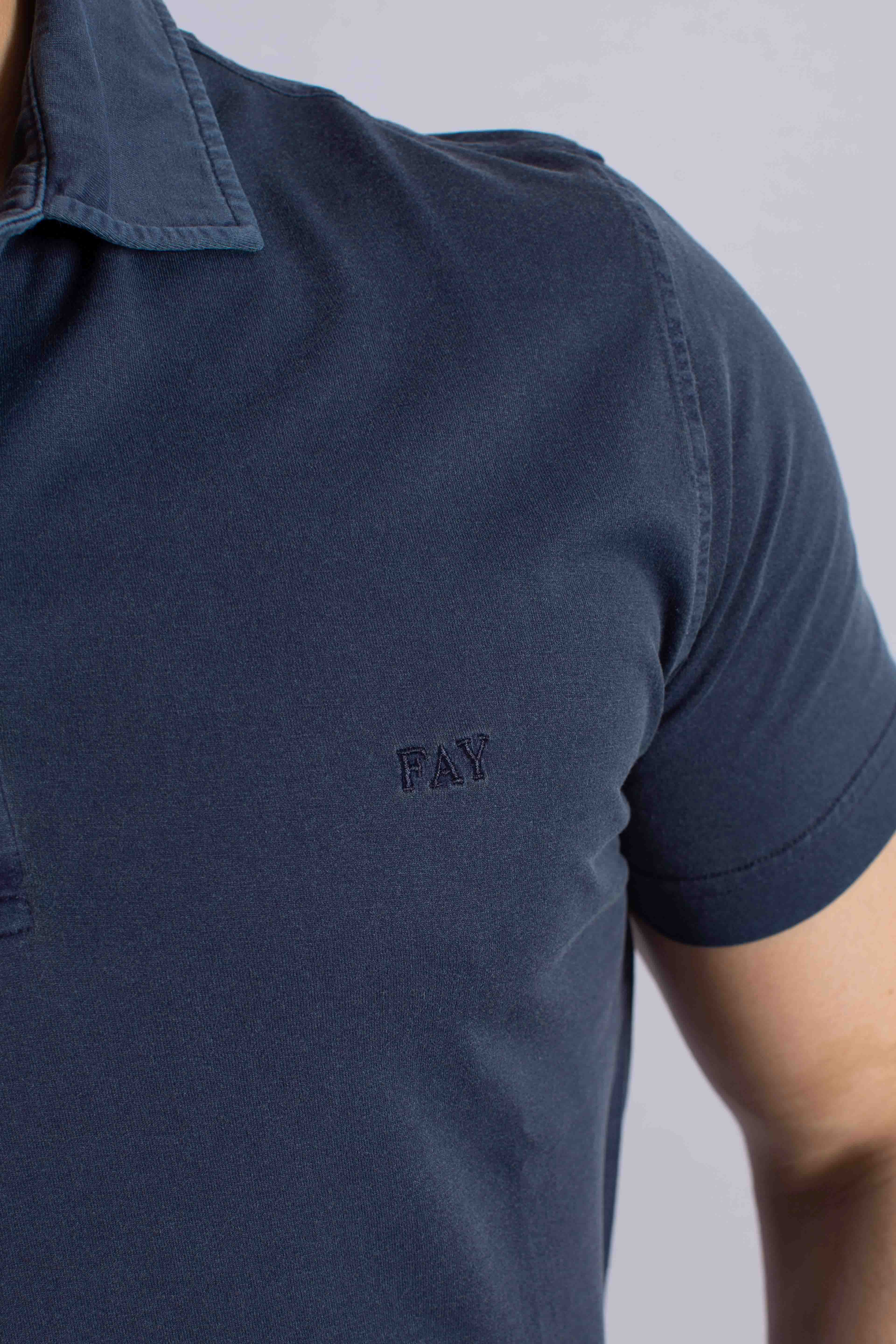 Polo Comfort Fit in Jersey blu navy