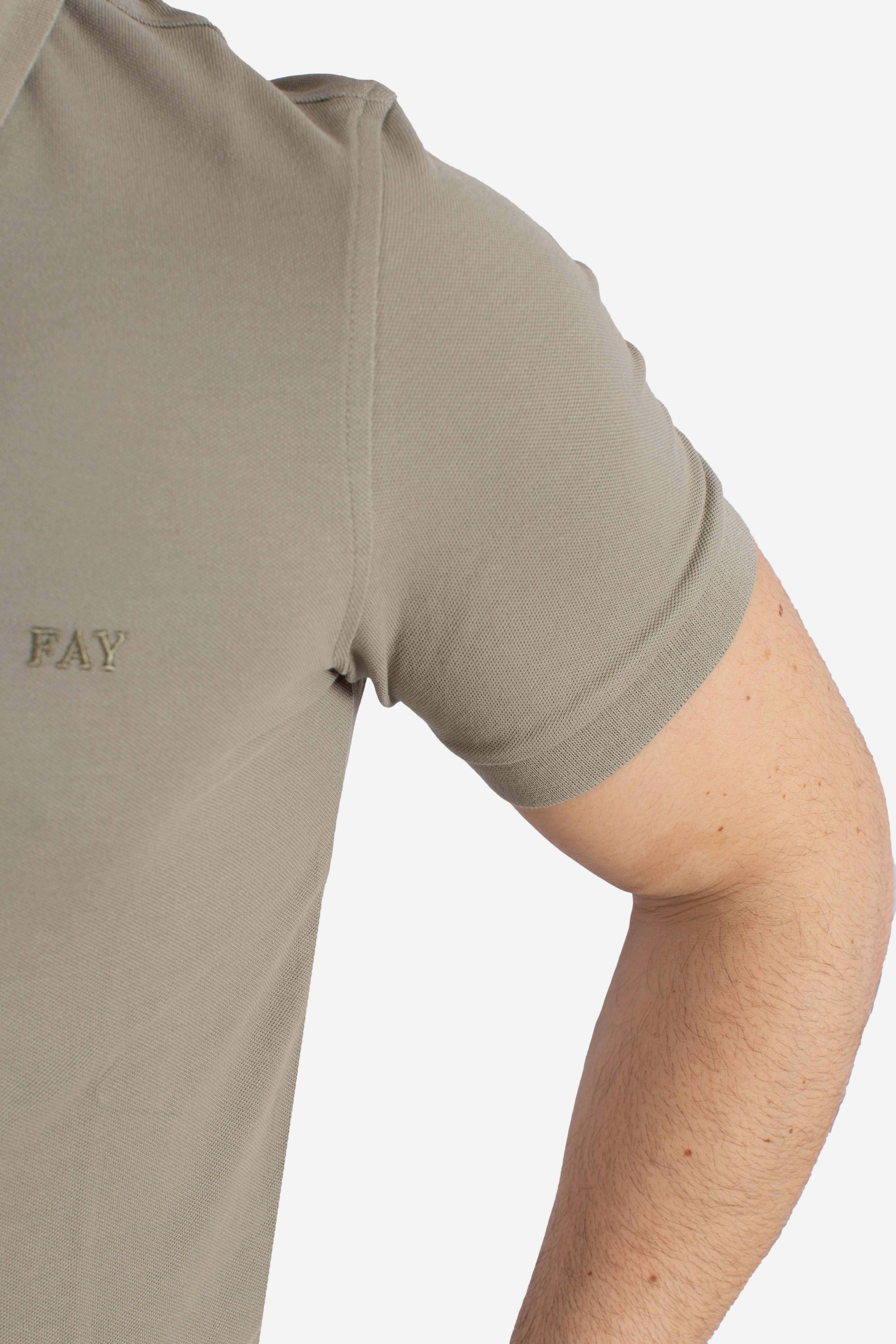 Polo Slim Fit in Piquet Stretch verde