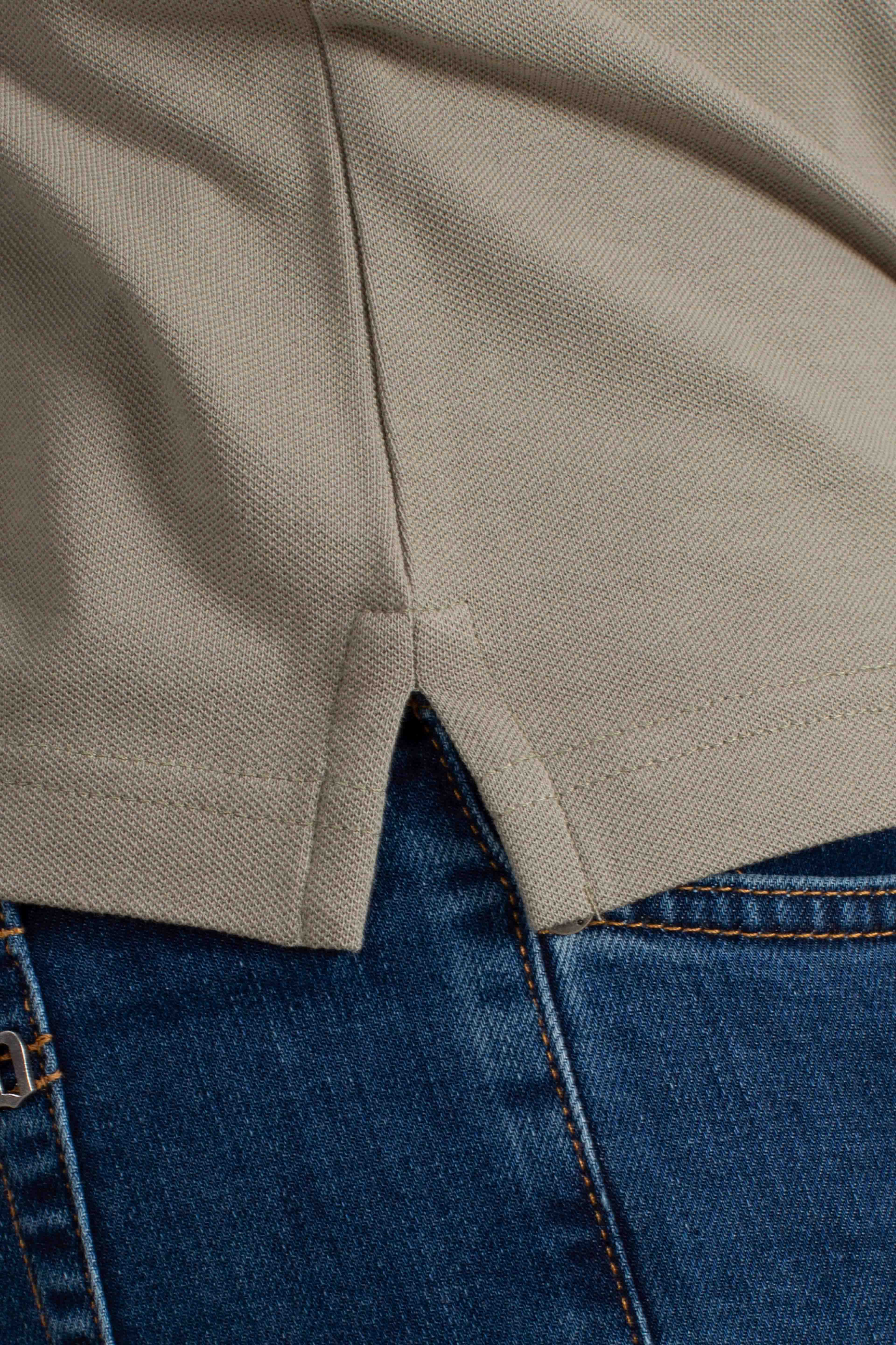 Polo Slim Fit in Piquet Stretch verde