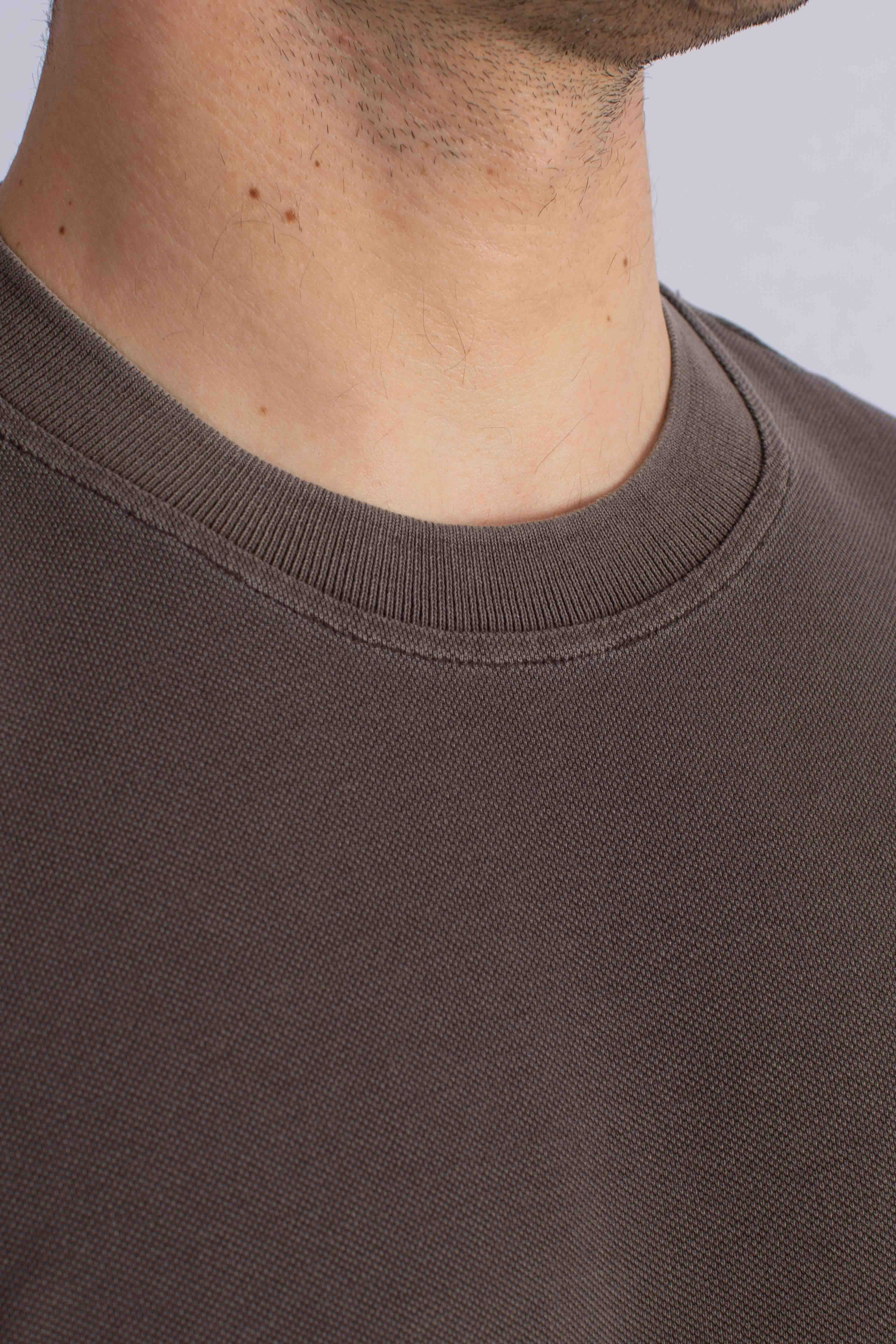 T-shirt Comfort Fit in Piquet di Cotone moro