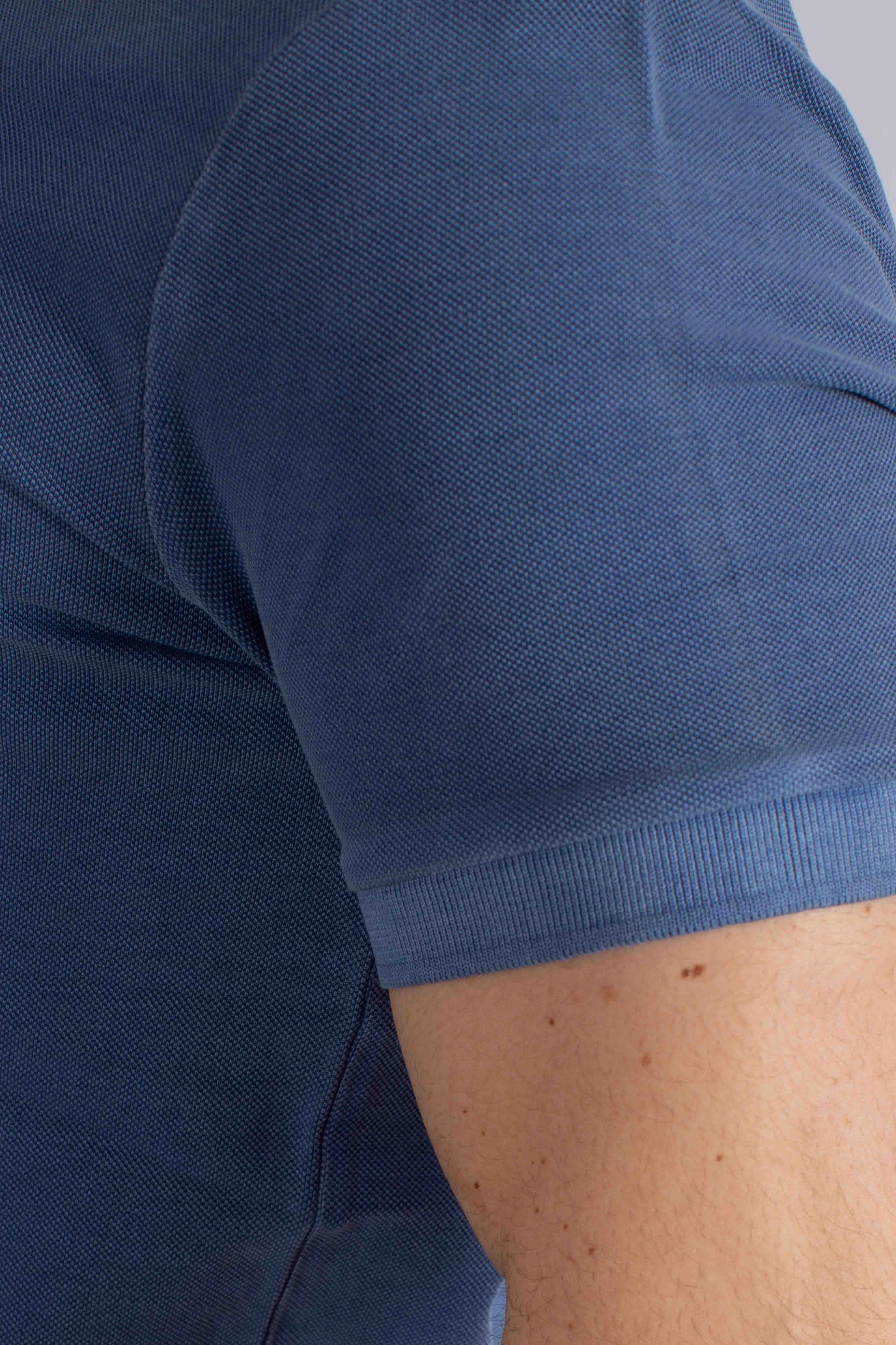 T-shirt Comfort Fit in Piquet di Cotone blu denim