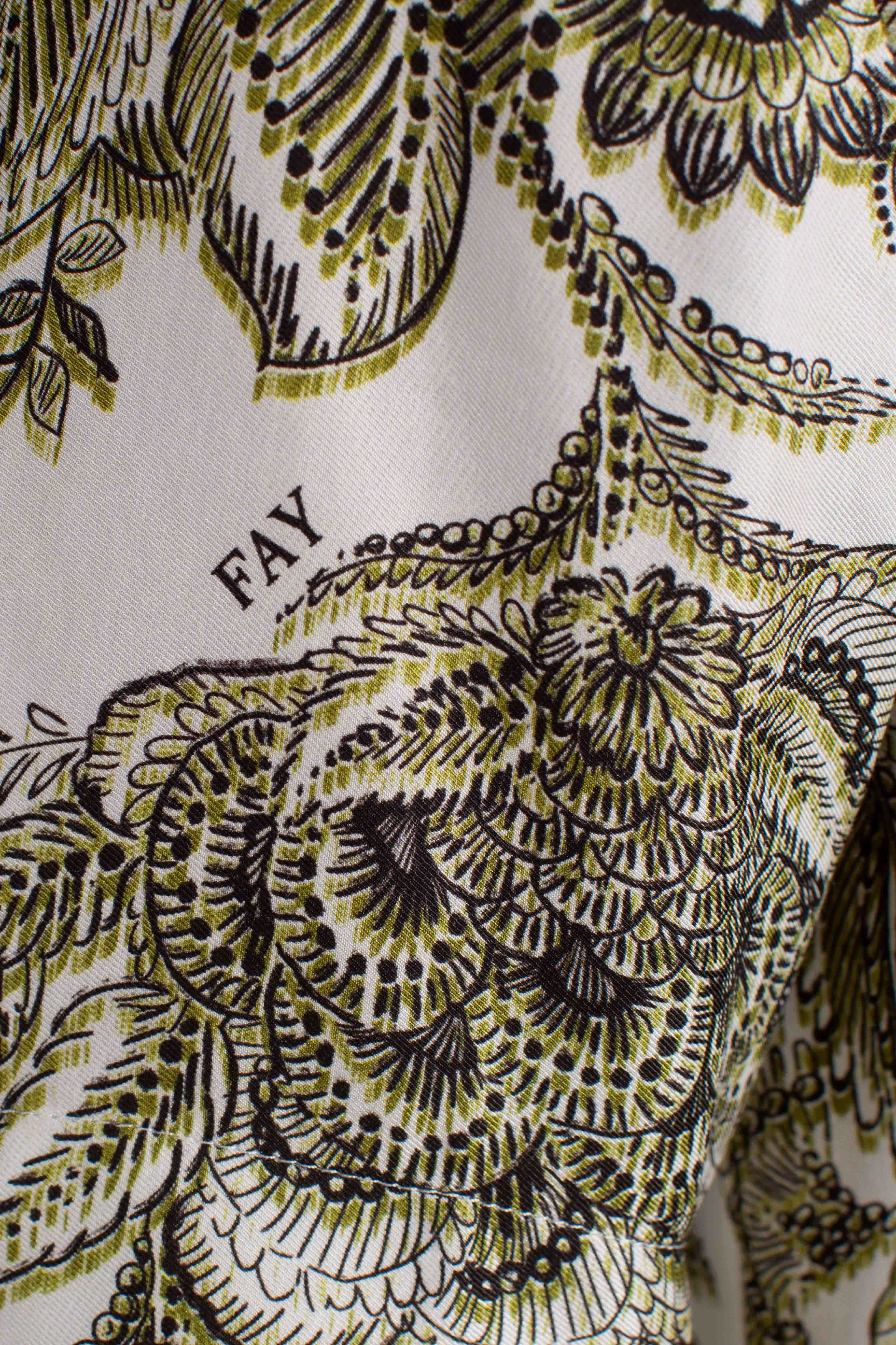 Abito Chemisier in Twill di Viscosa bianco verde nero