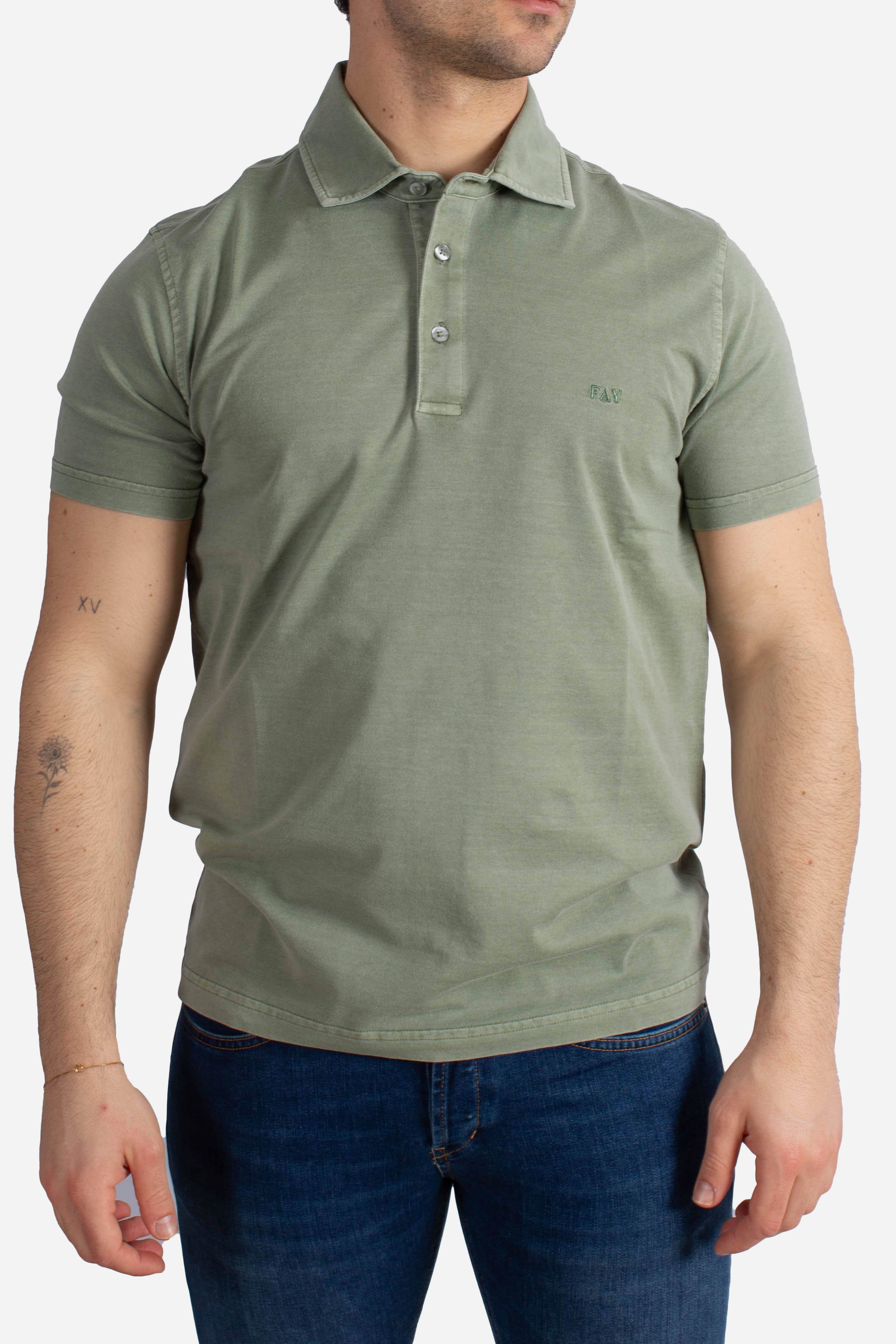 Polo Comfort Fit in Jersey verde