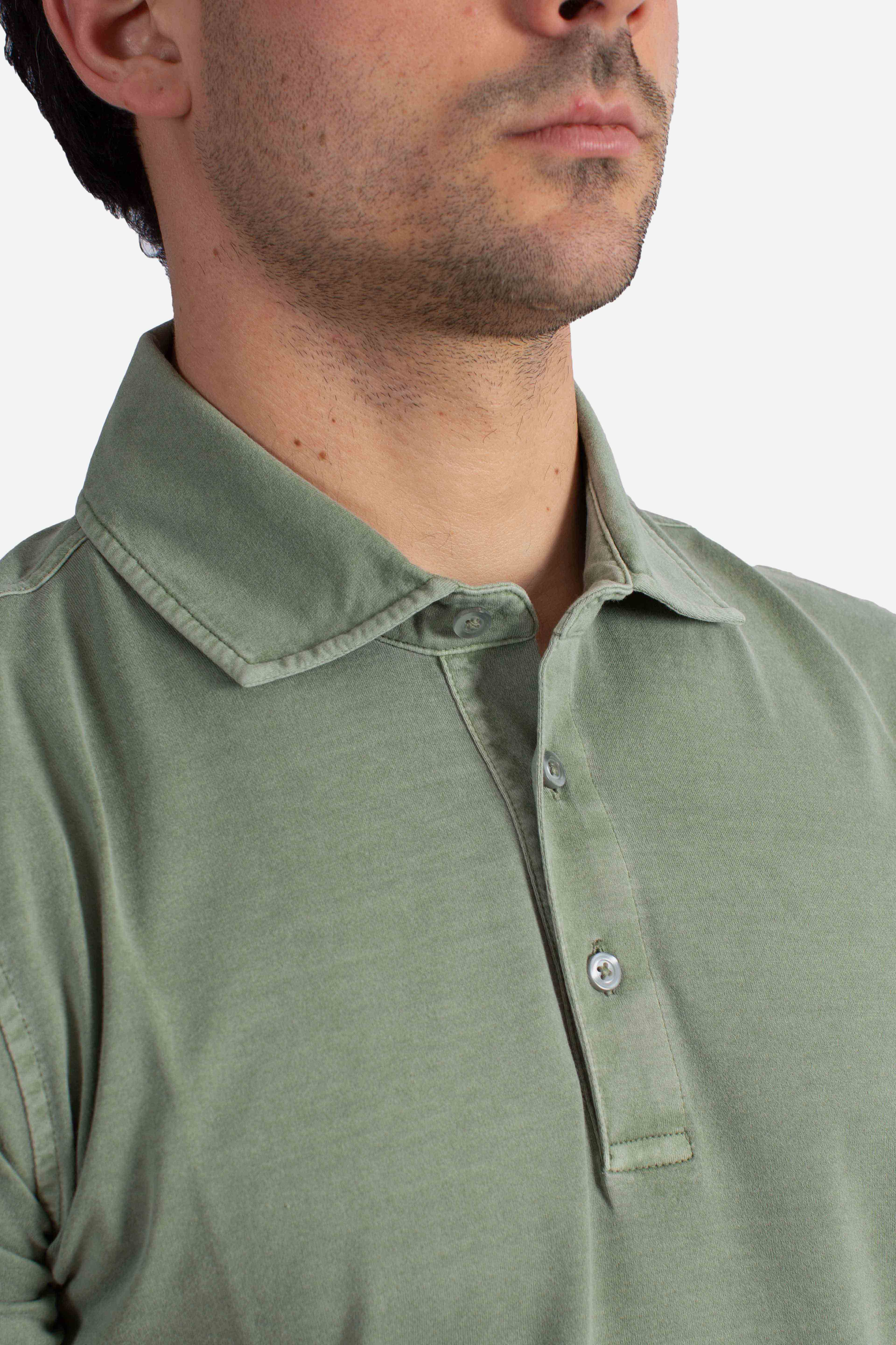 Polo Comfort Fit in Jersey verde