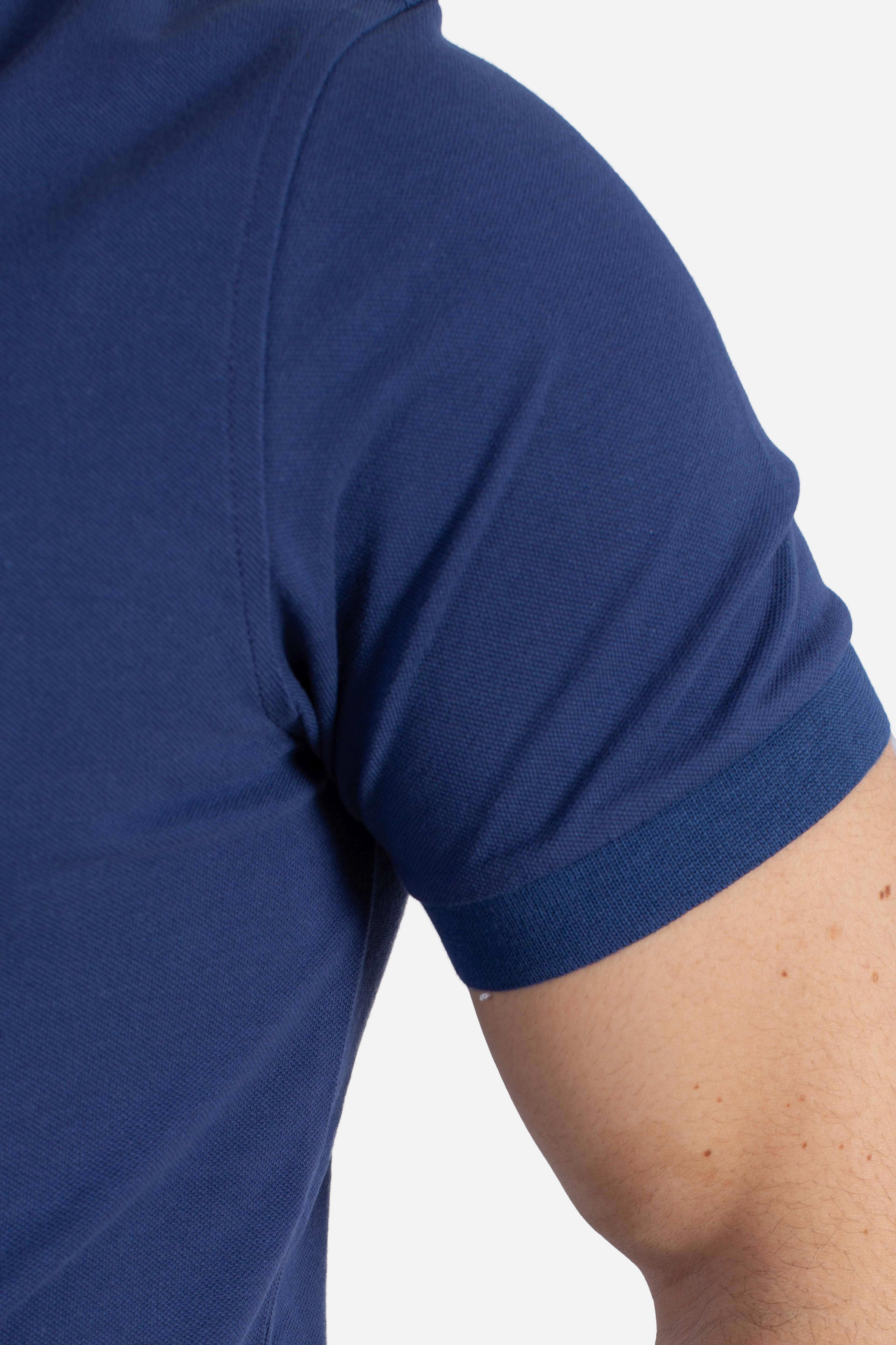 Polo Regular fit in Piquet Stretch blu royal