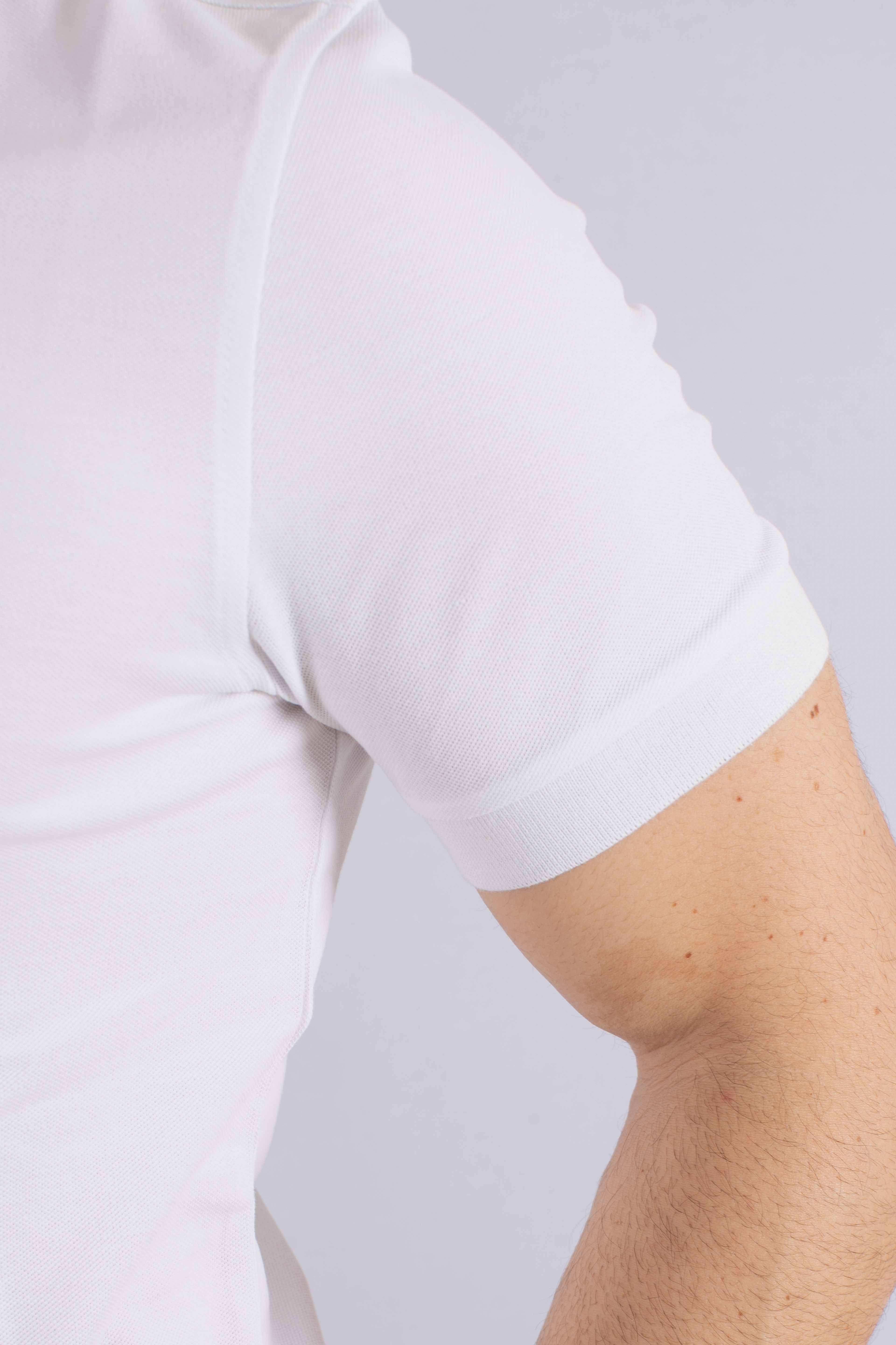 Polo Regular fit in Piquet Stretch white