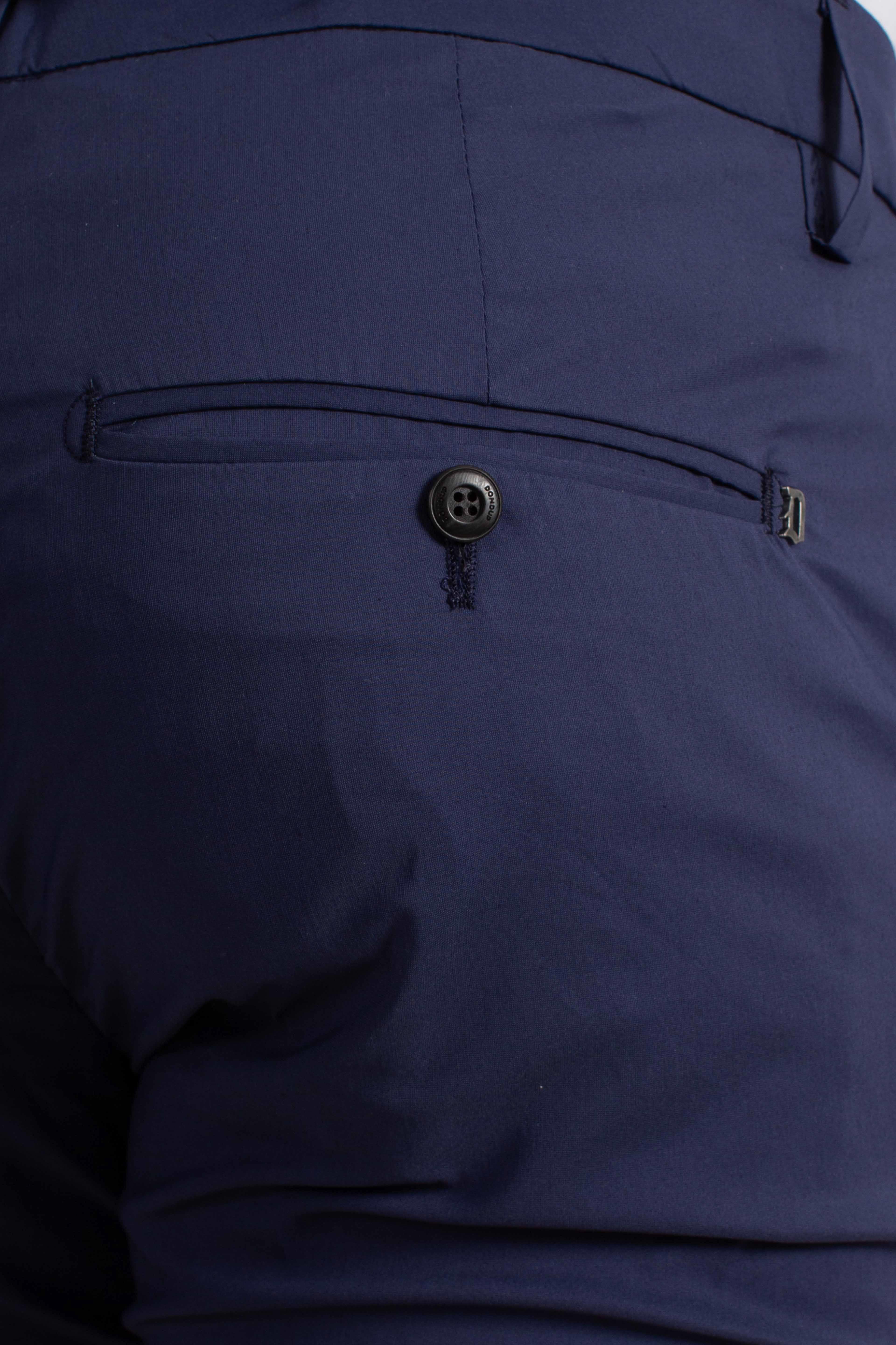 Pantalone slim chino Gaubert in popeline cotone nylon blue royal