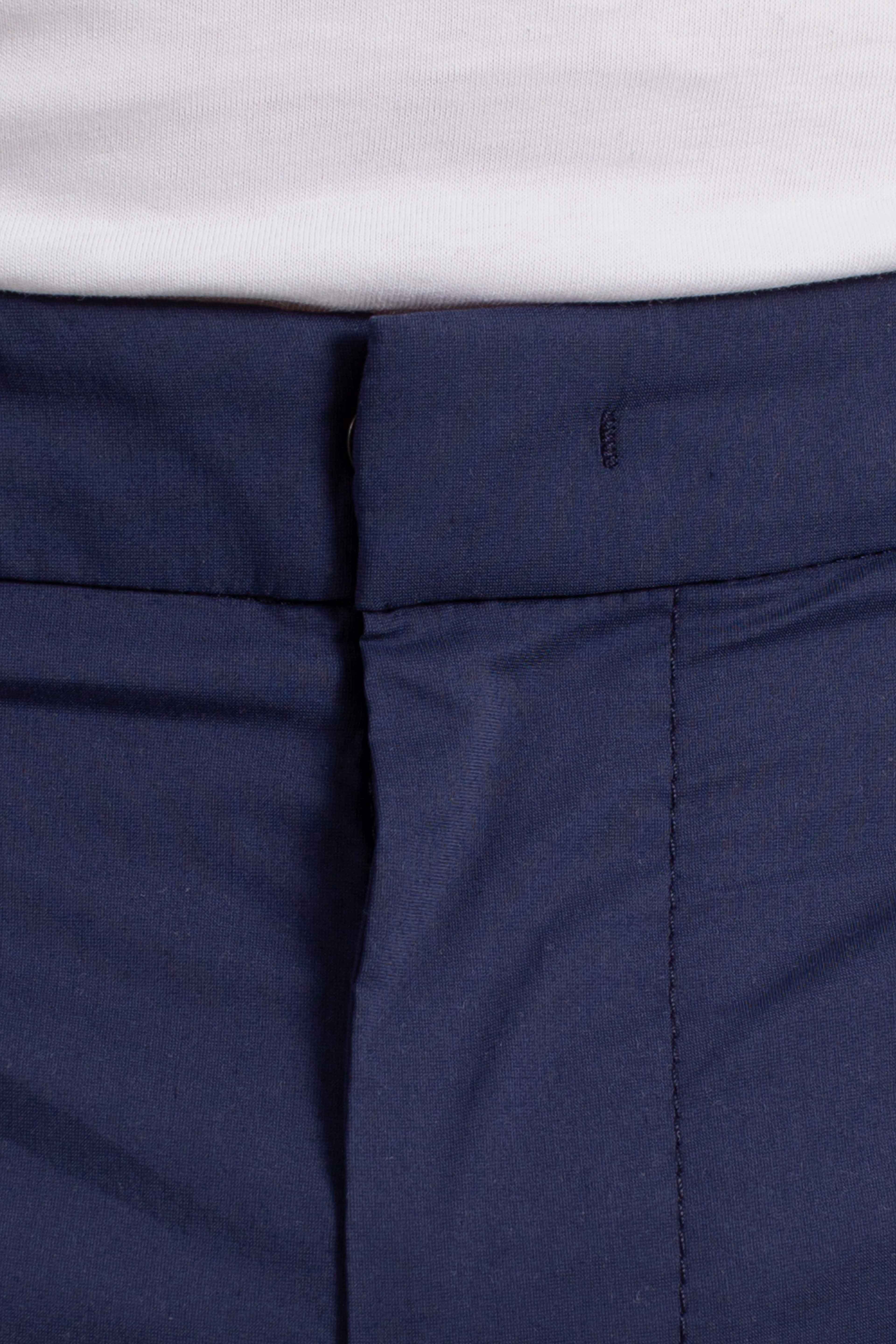 Pantalone slim chino Gaubert in popeline cotone nylon blue royal