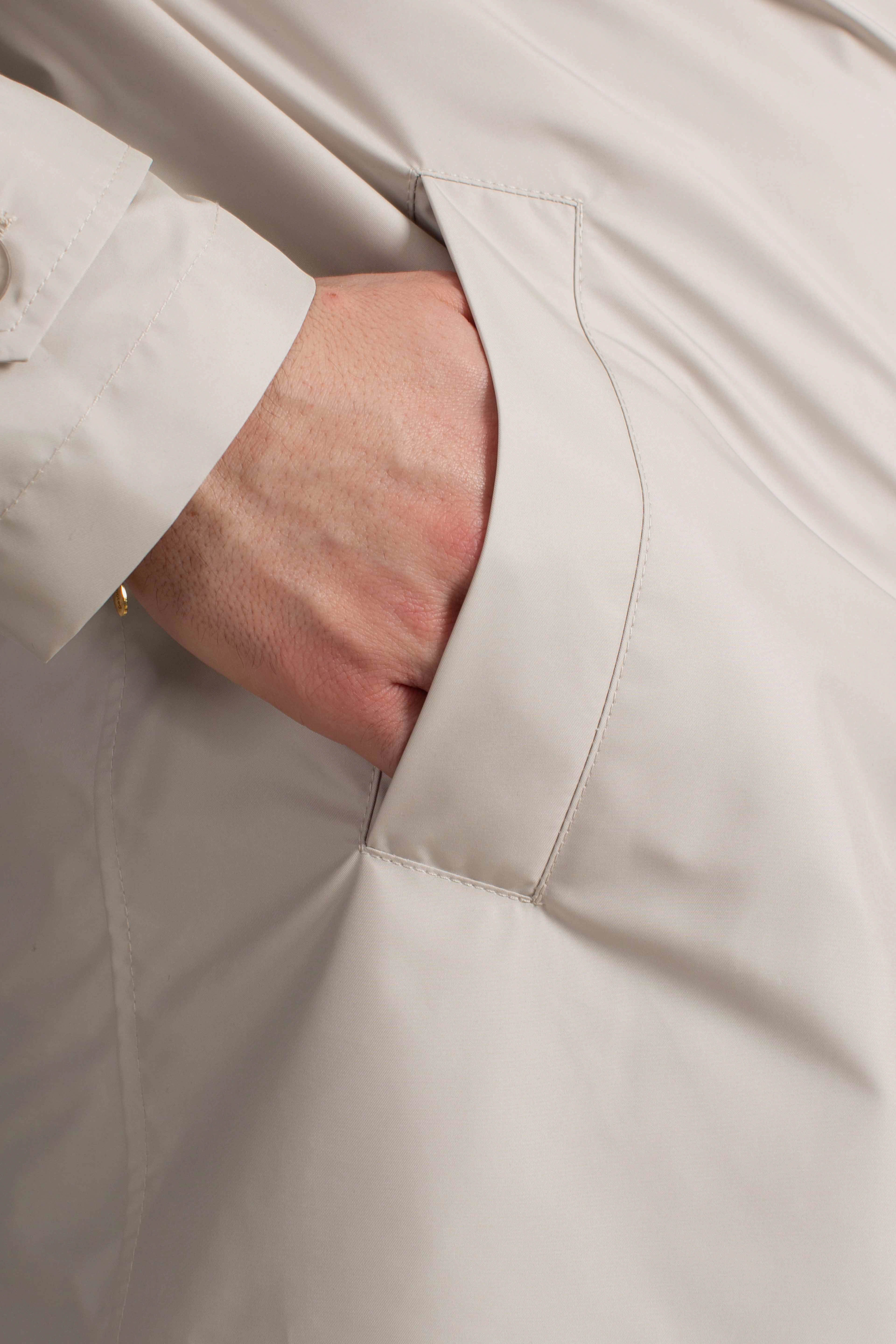 Impermeabile Morning Coat in Popeline Tecnico ghiaccio