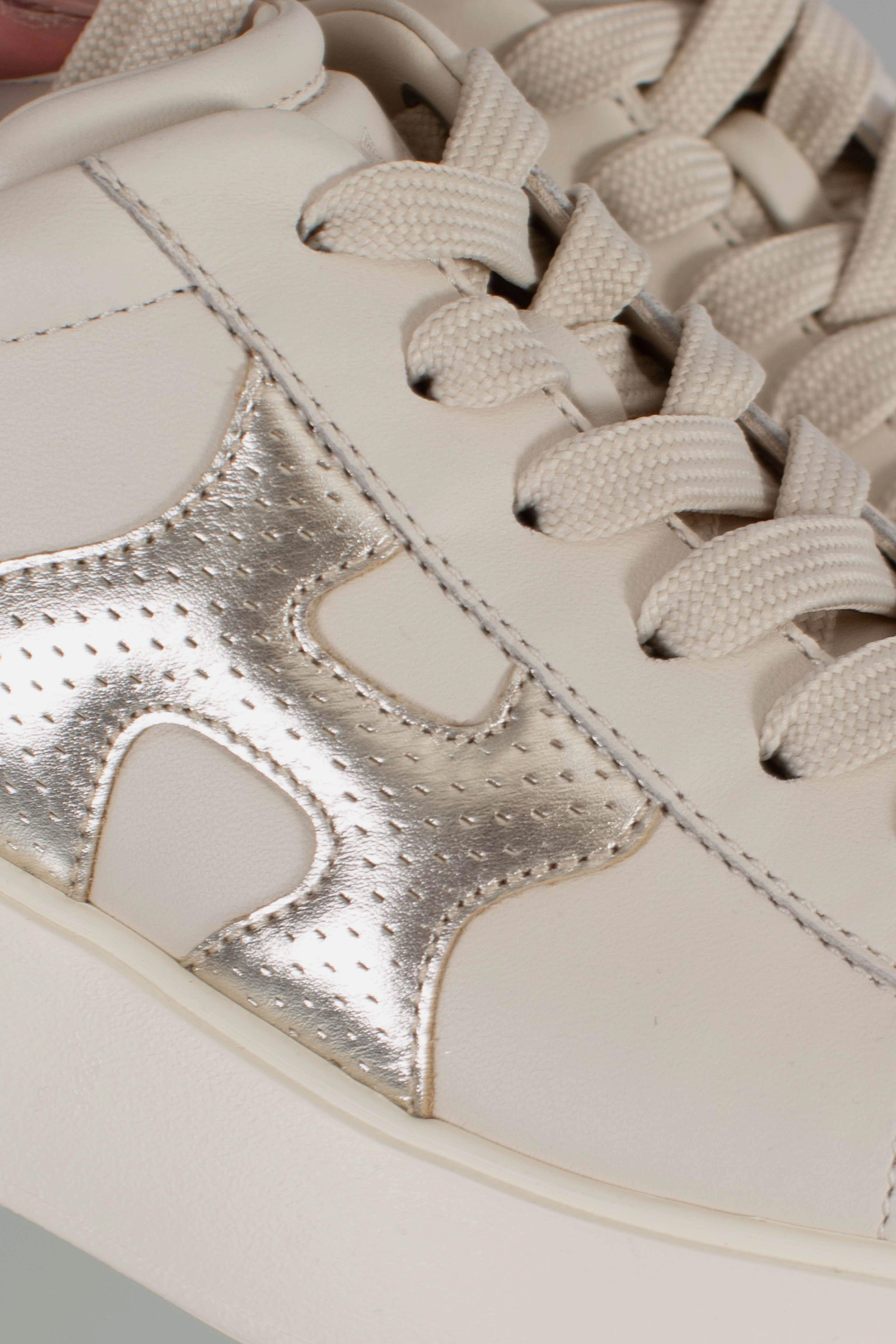 Sneakers Hogan rebel H562 H punzonata bianco oro