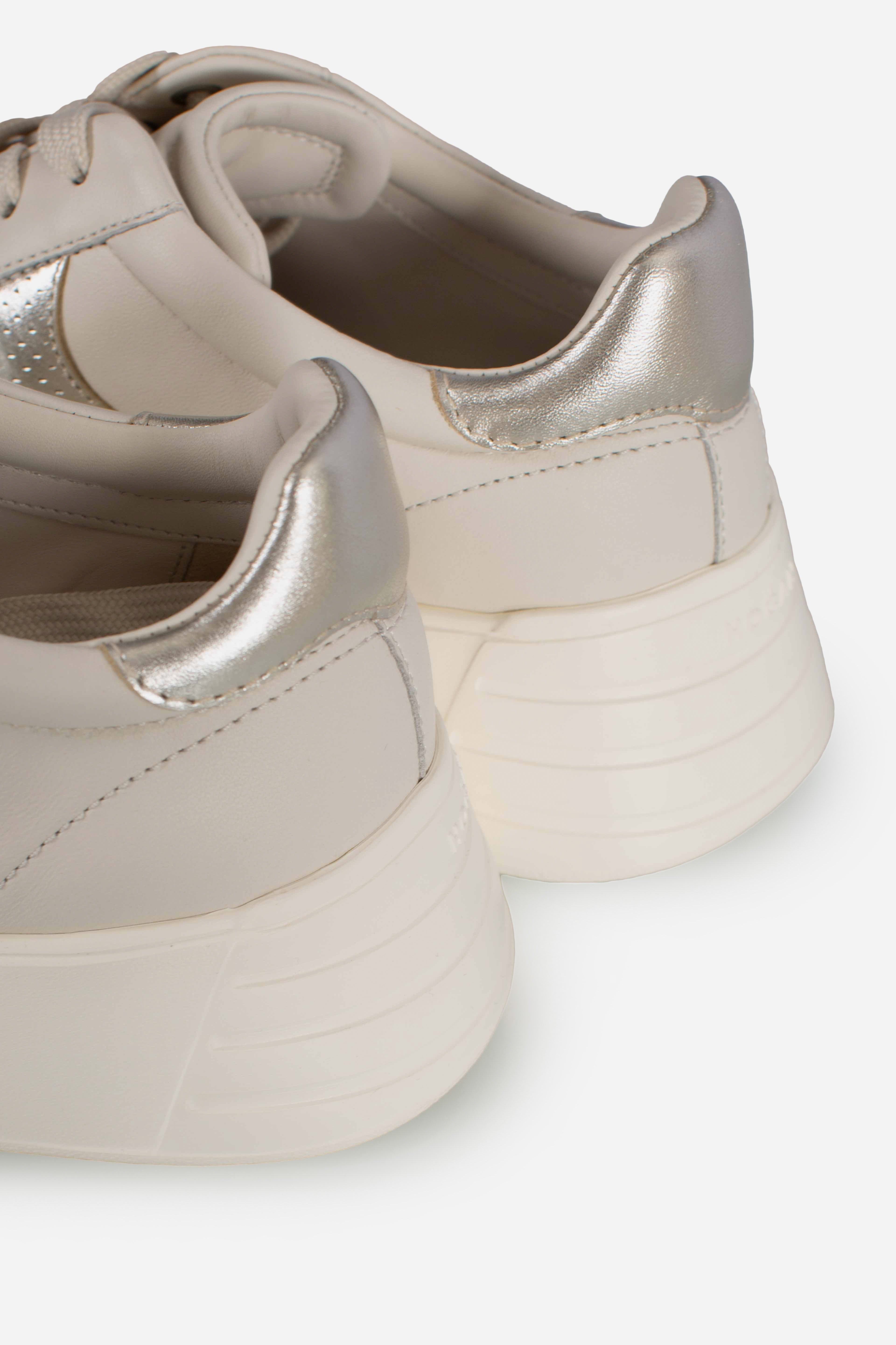 Sneakers Hogan rebel H562 H punzonata bianco oro