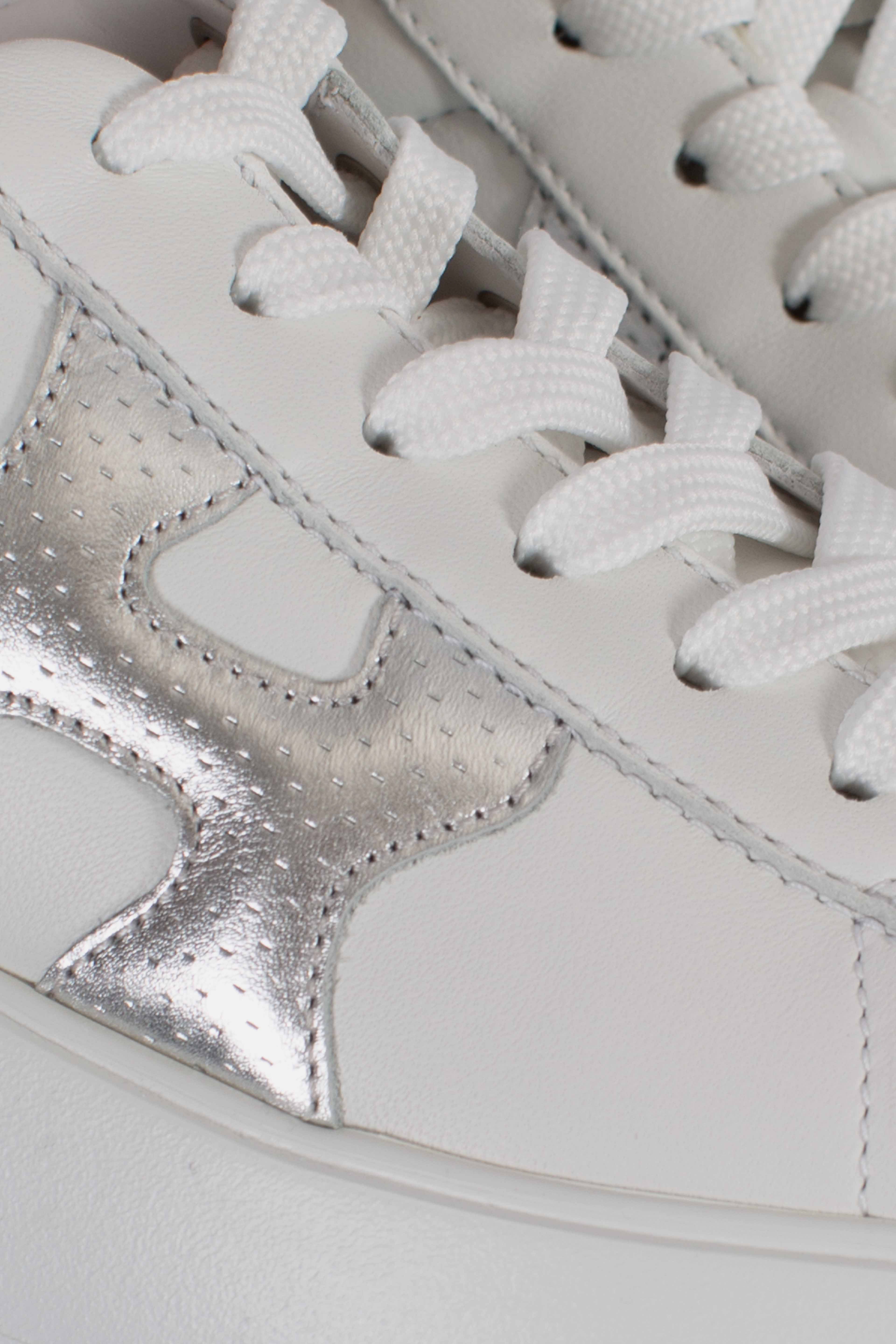 Sneakers Hogan rebel H562 H punzonata bianco argento