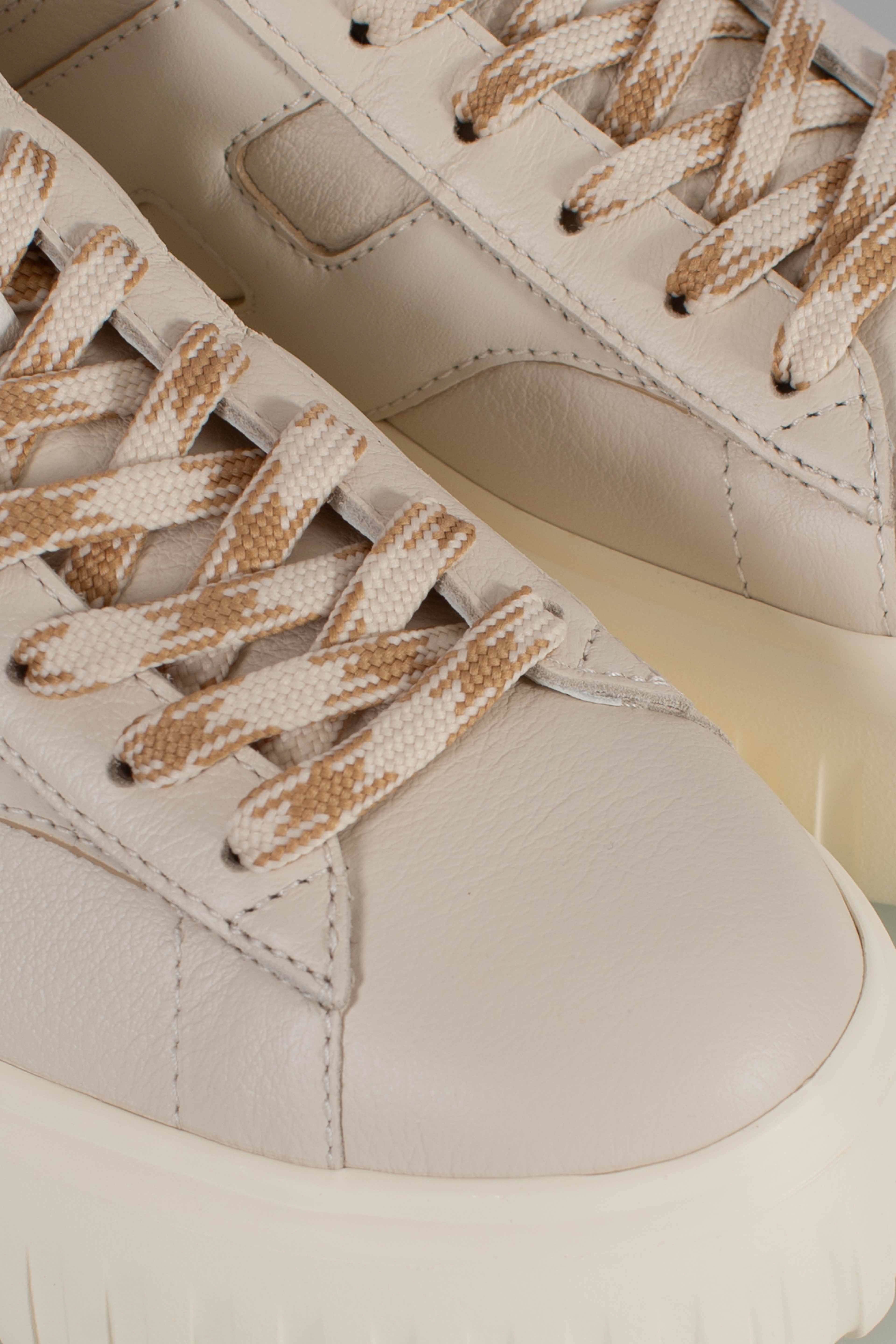 Sneakers H-stripes allacciato H lissata