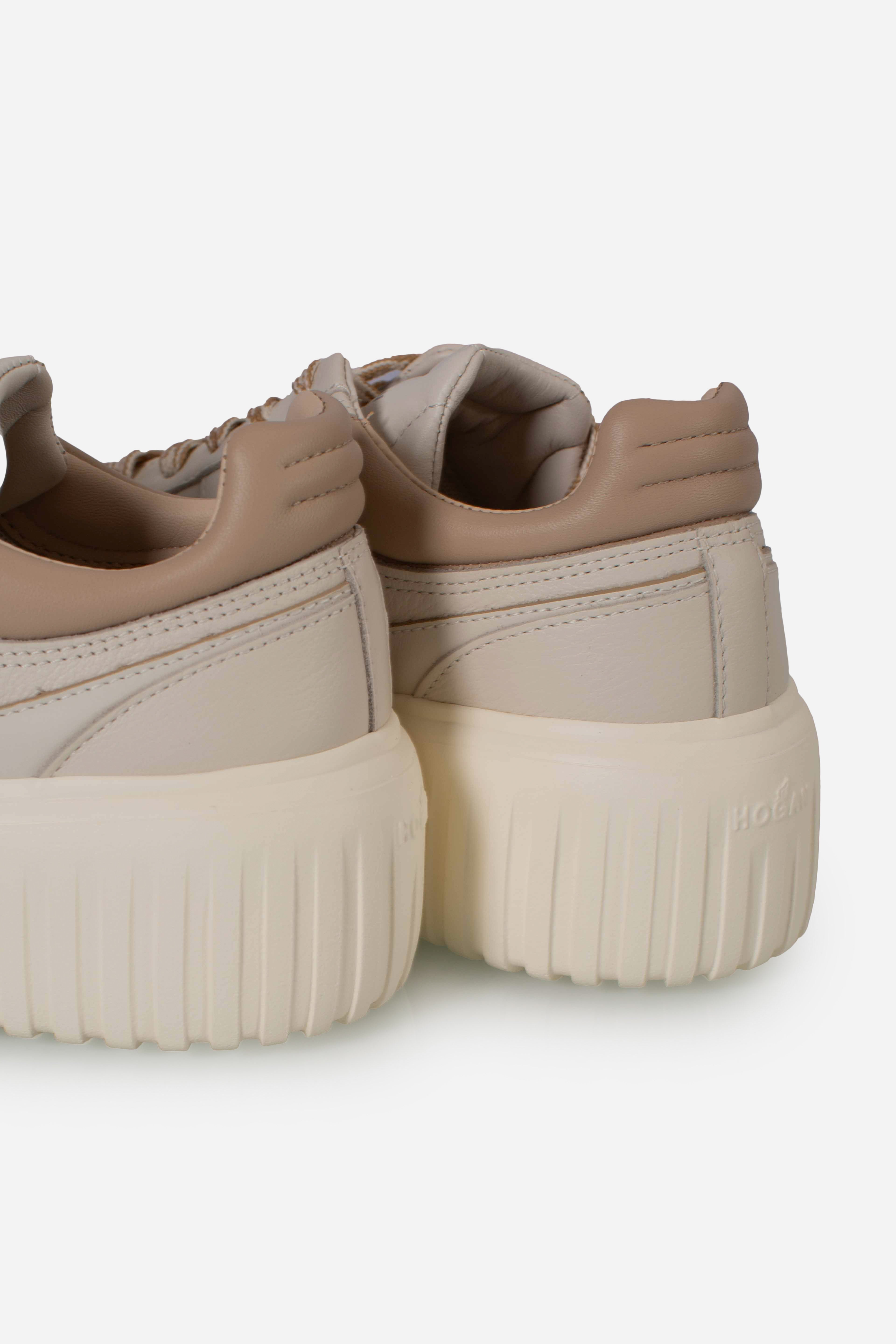 Sneakers H-stripes allacciato H lissata