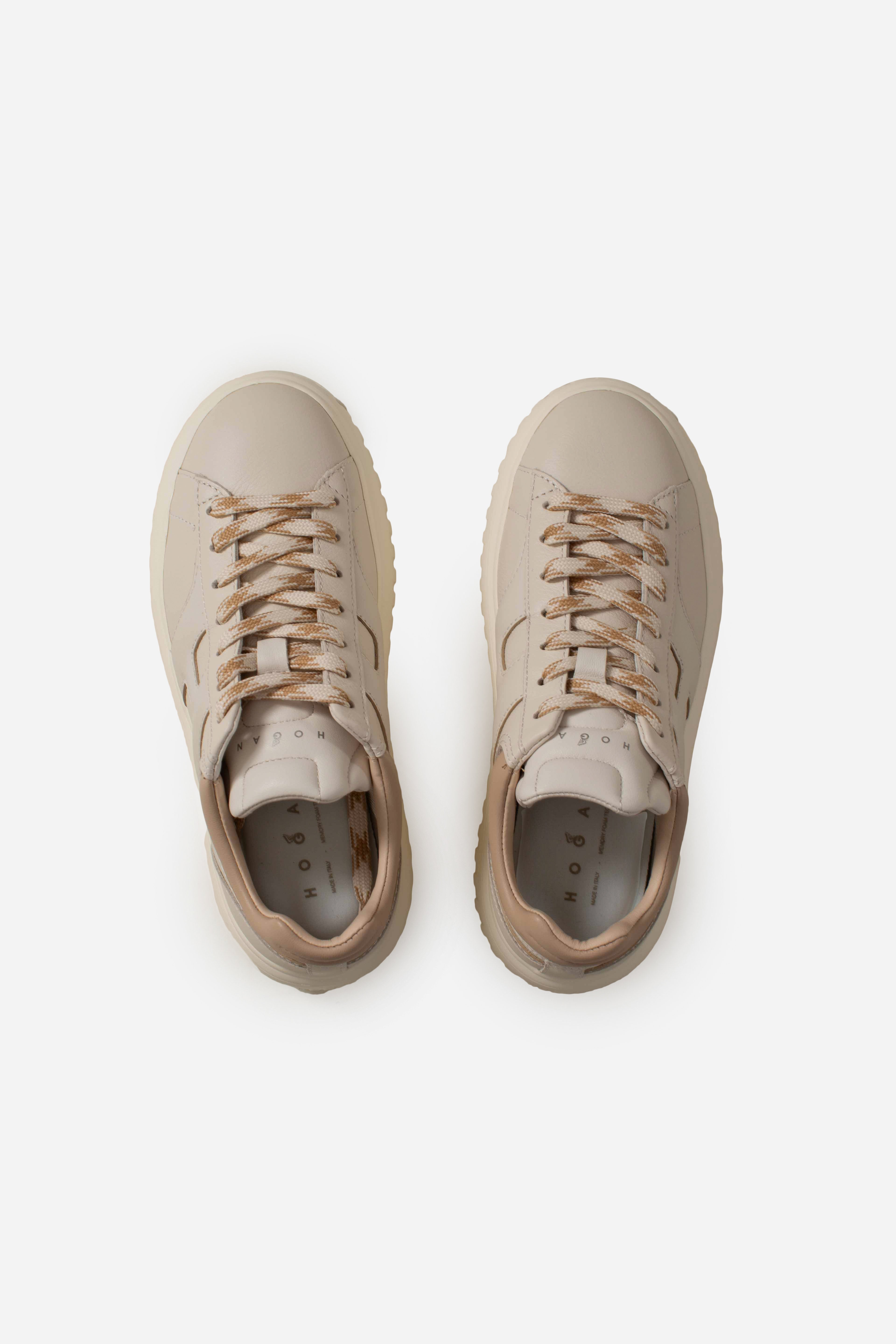 Sneakers H-stripes allacciato H lissata