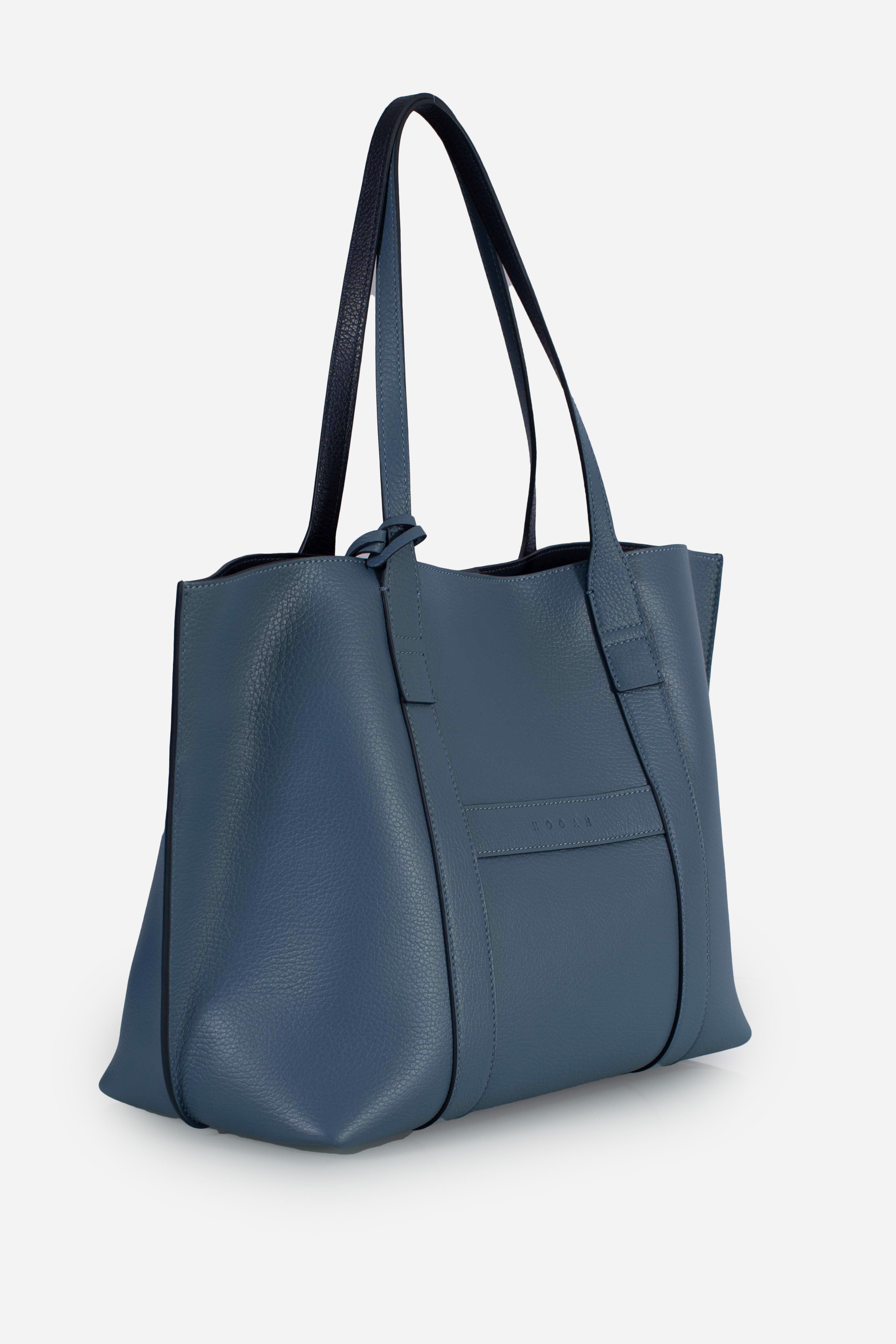 Borsa Shopping Hogan Script Media Blu chiaro