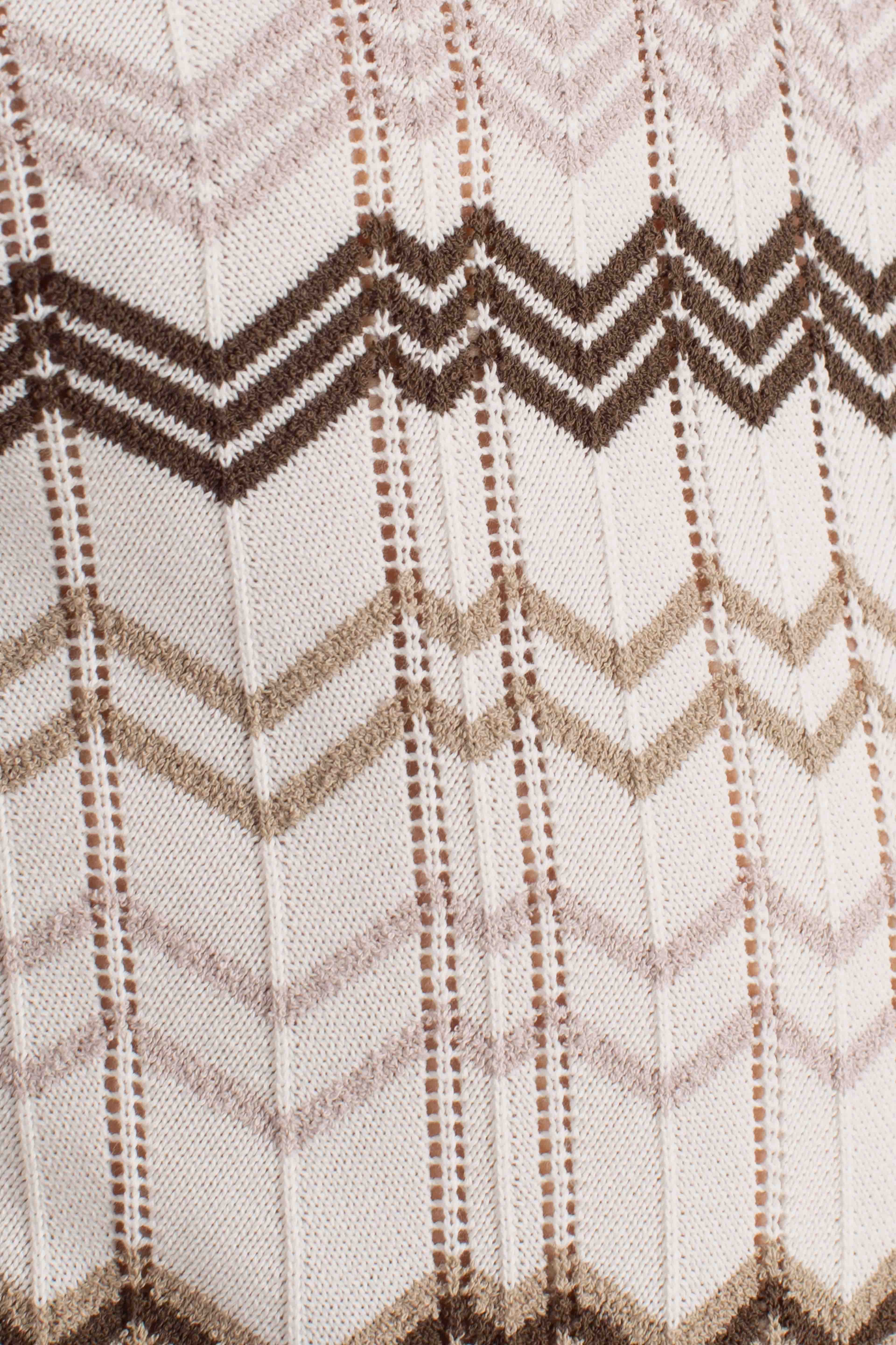 Polo uomo in cotone stretch panna con motivo jacquard geometrico
