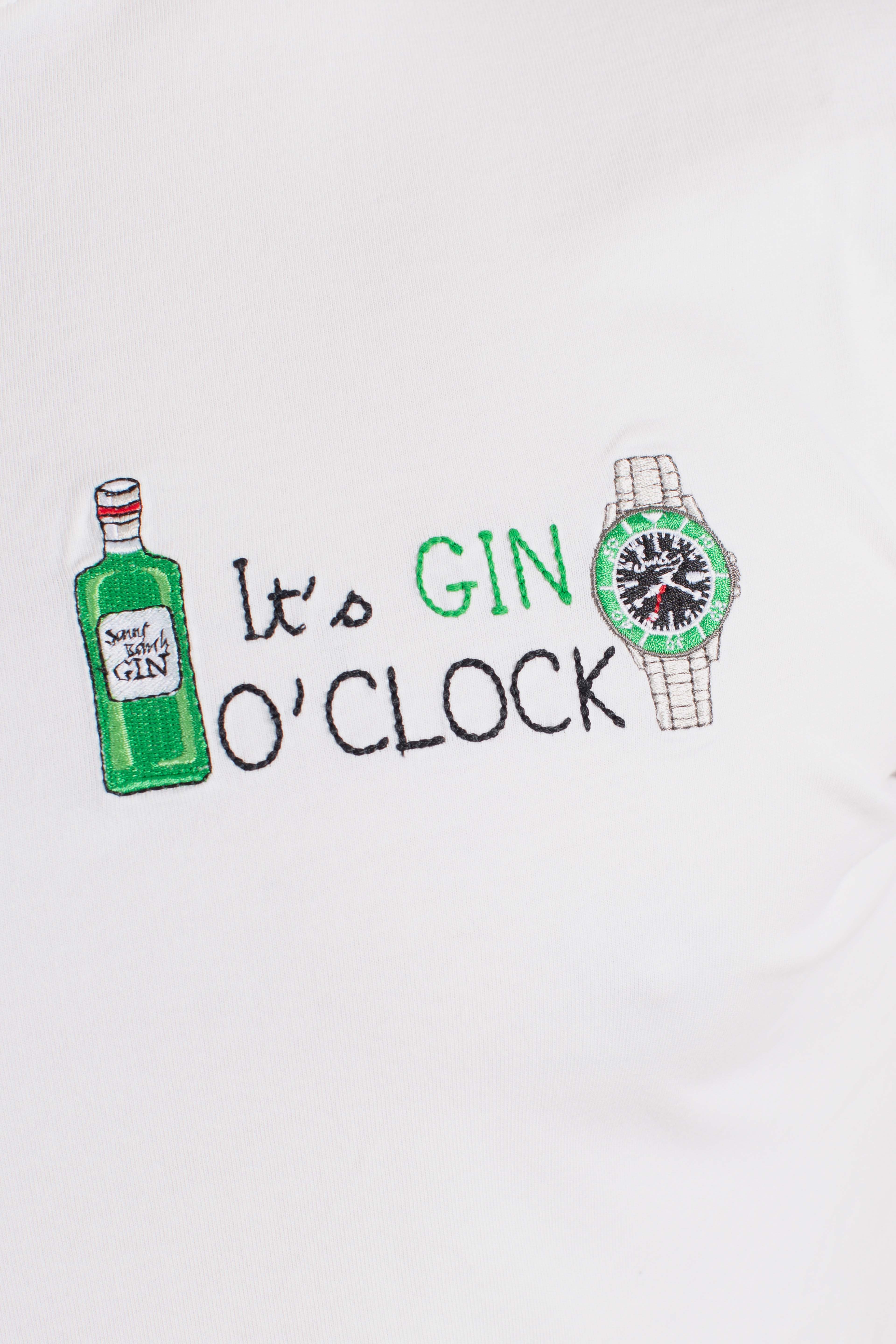 T-shirt Portofino It's GIN O'CLOCK white