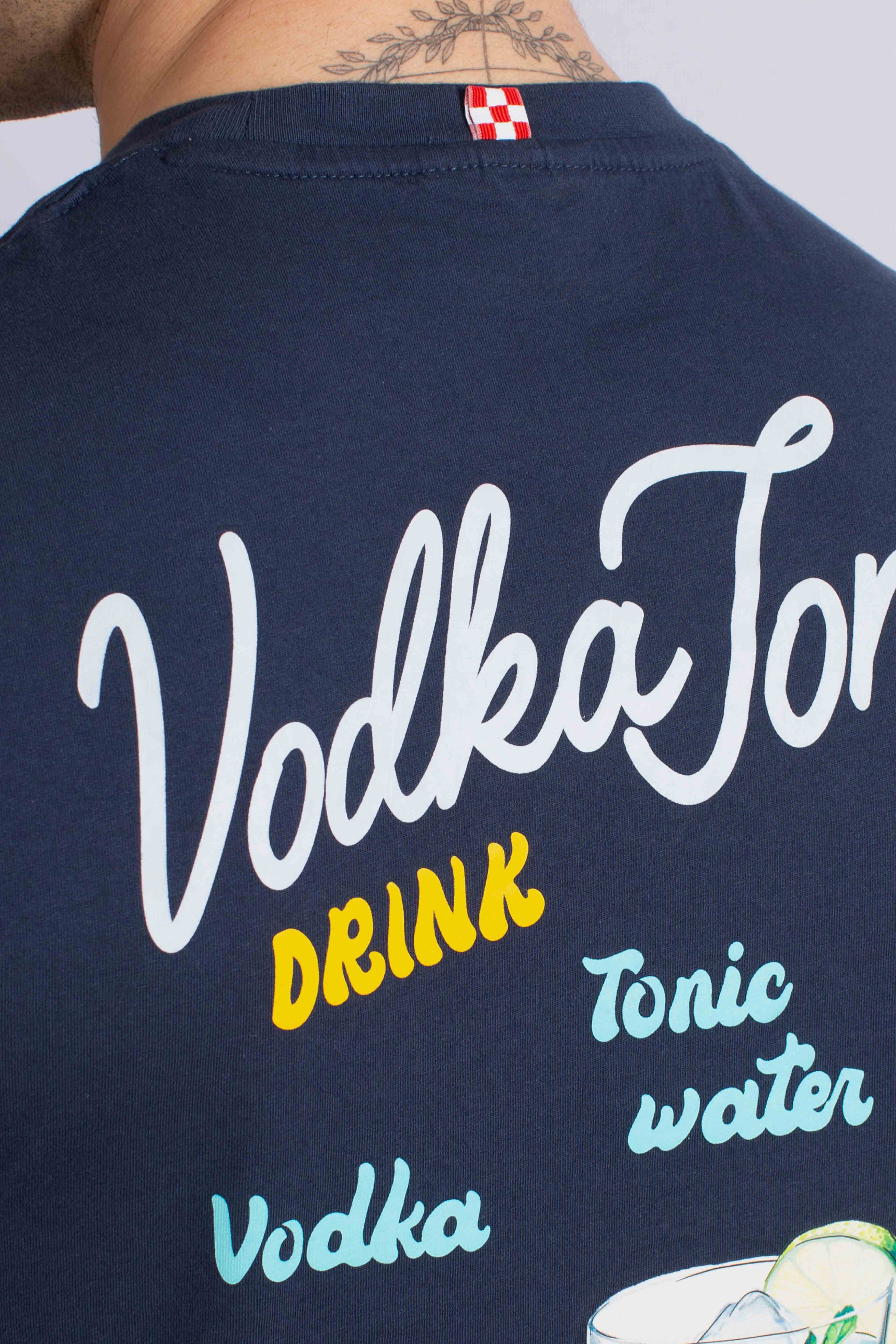 T-shirt Portland blu vodka tonic drink