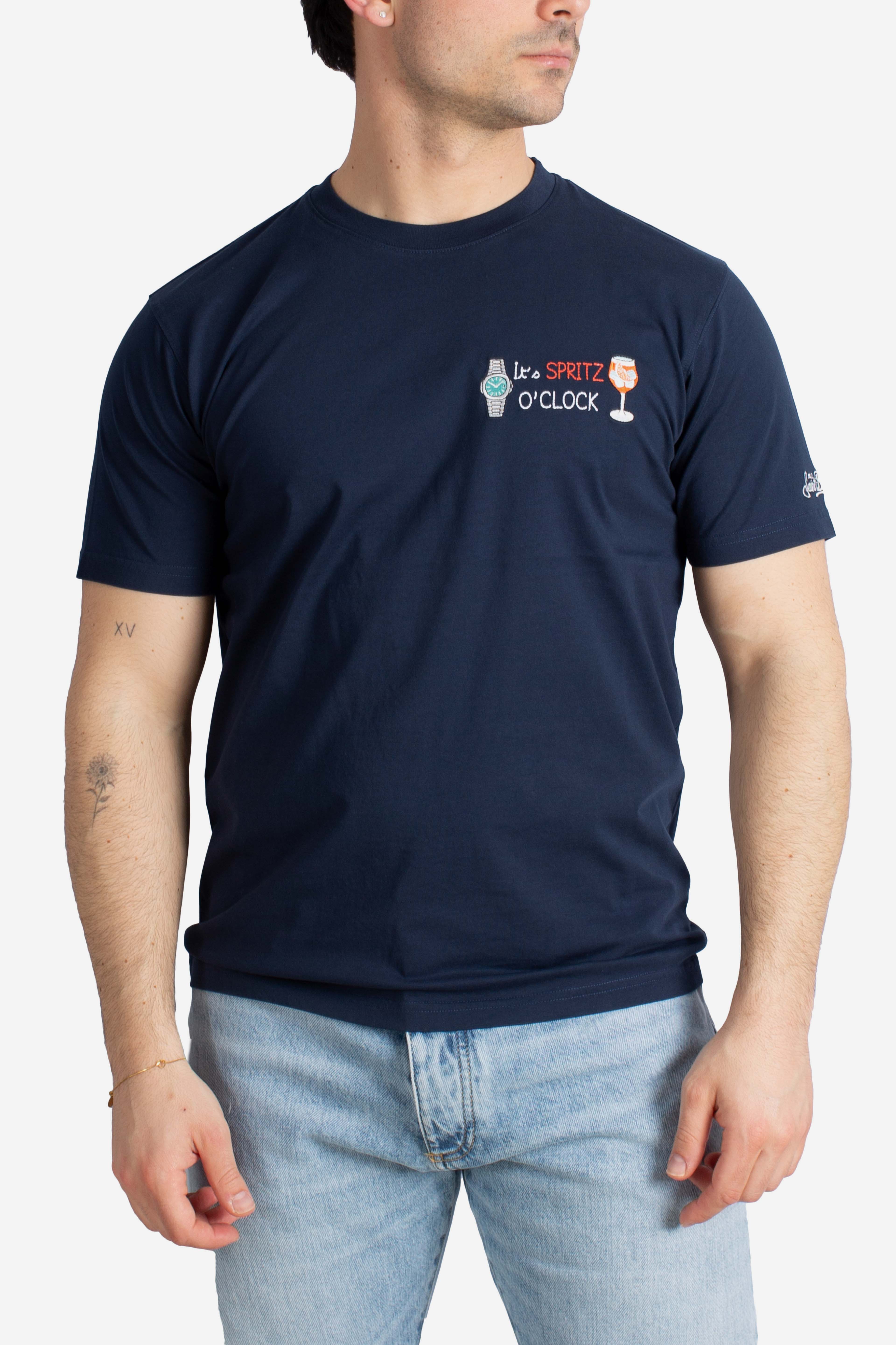 T-shirt Portofino It's SPRITZ O'CLOCK blu