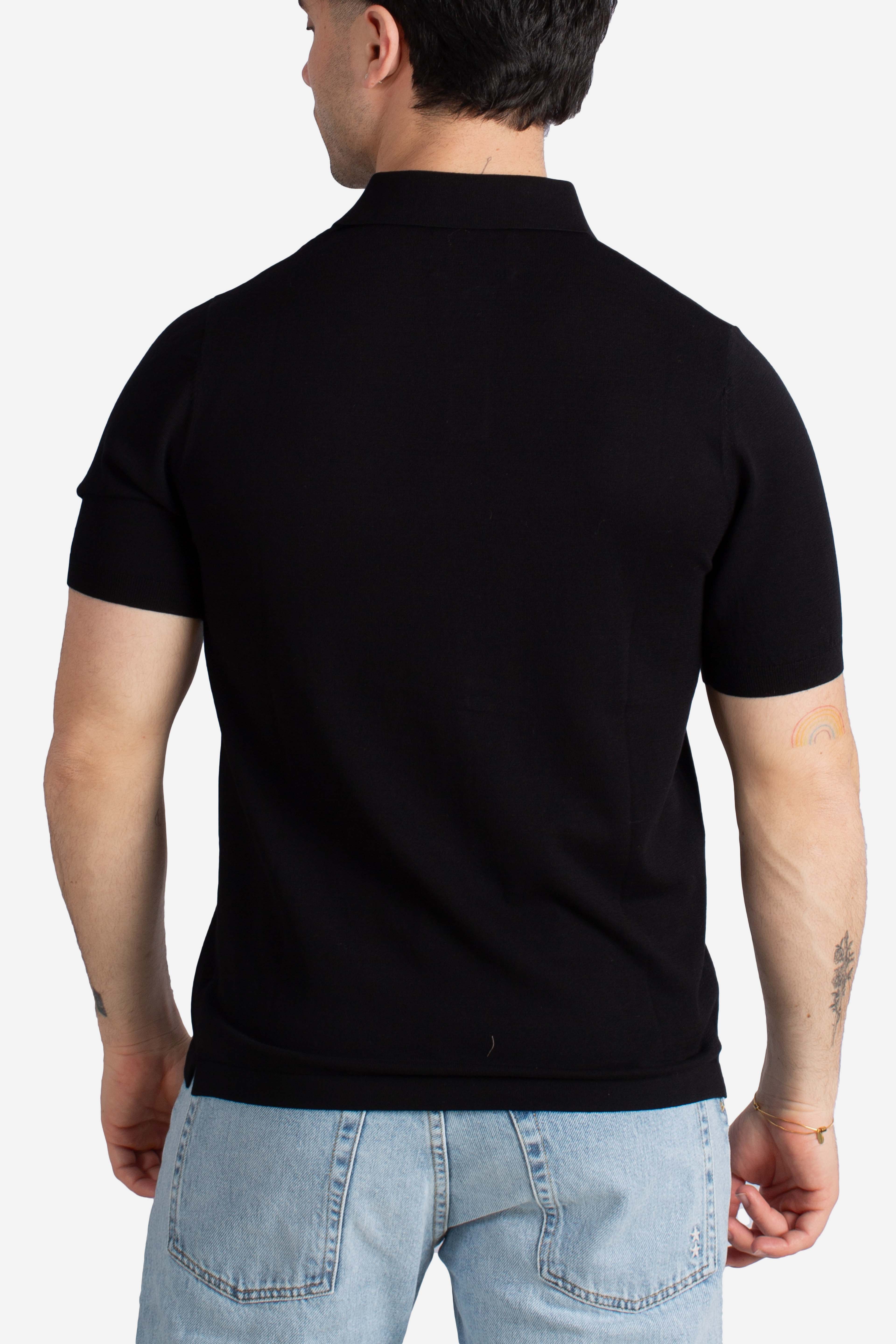 Polo Sloan senza bottoni in maglia black