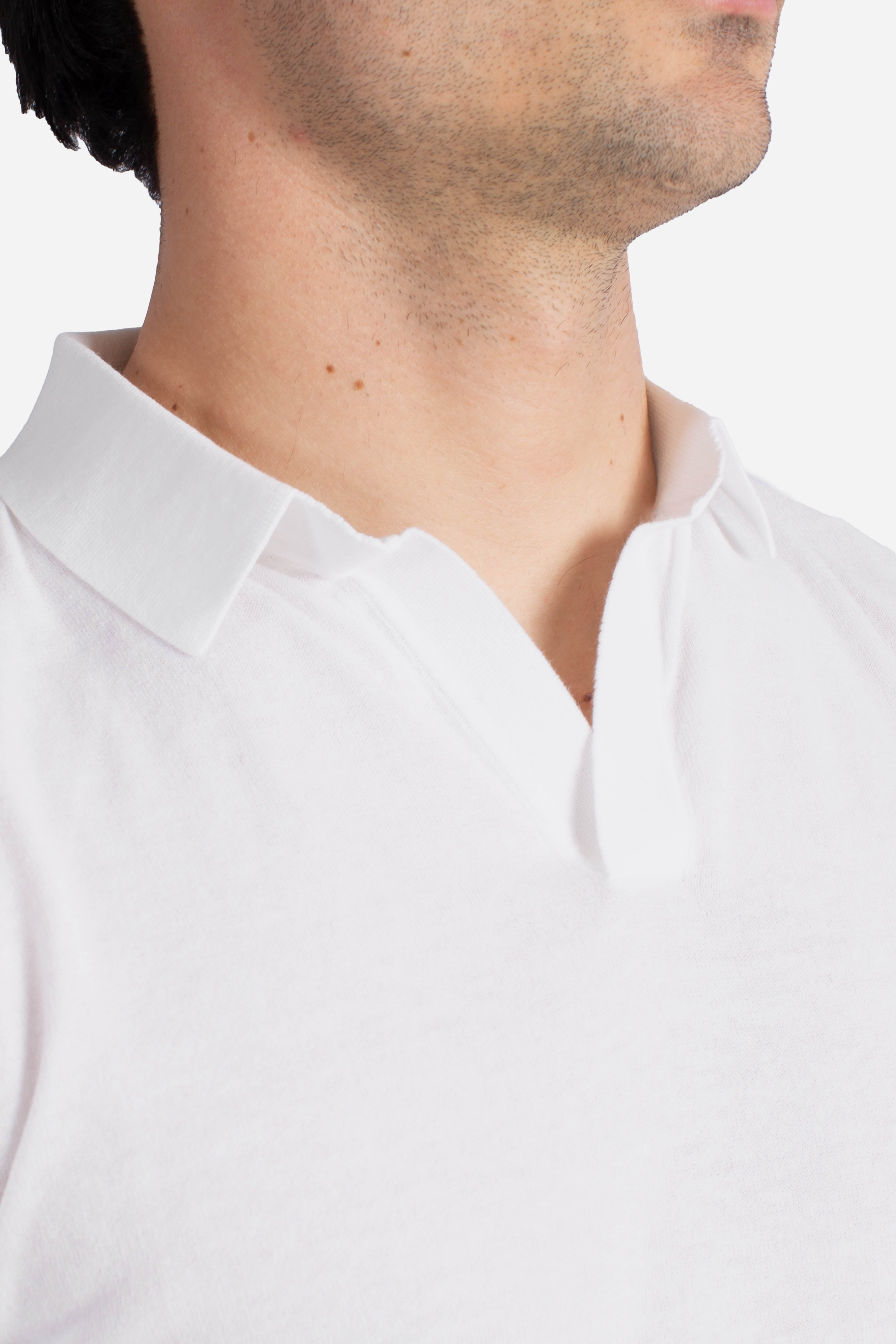 Polo Sloan senza bottoni in maglia white