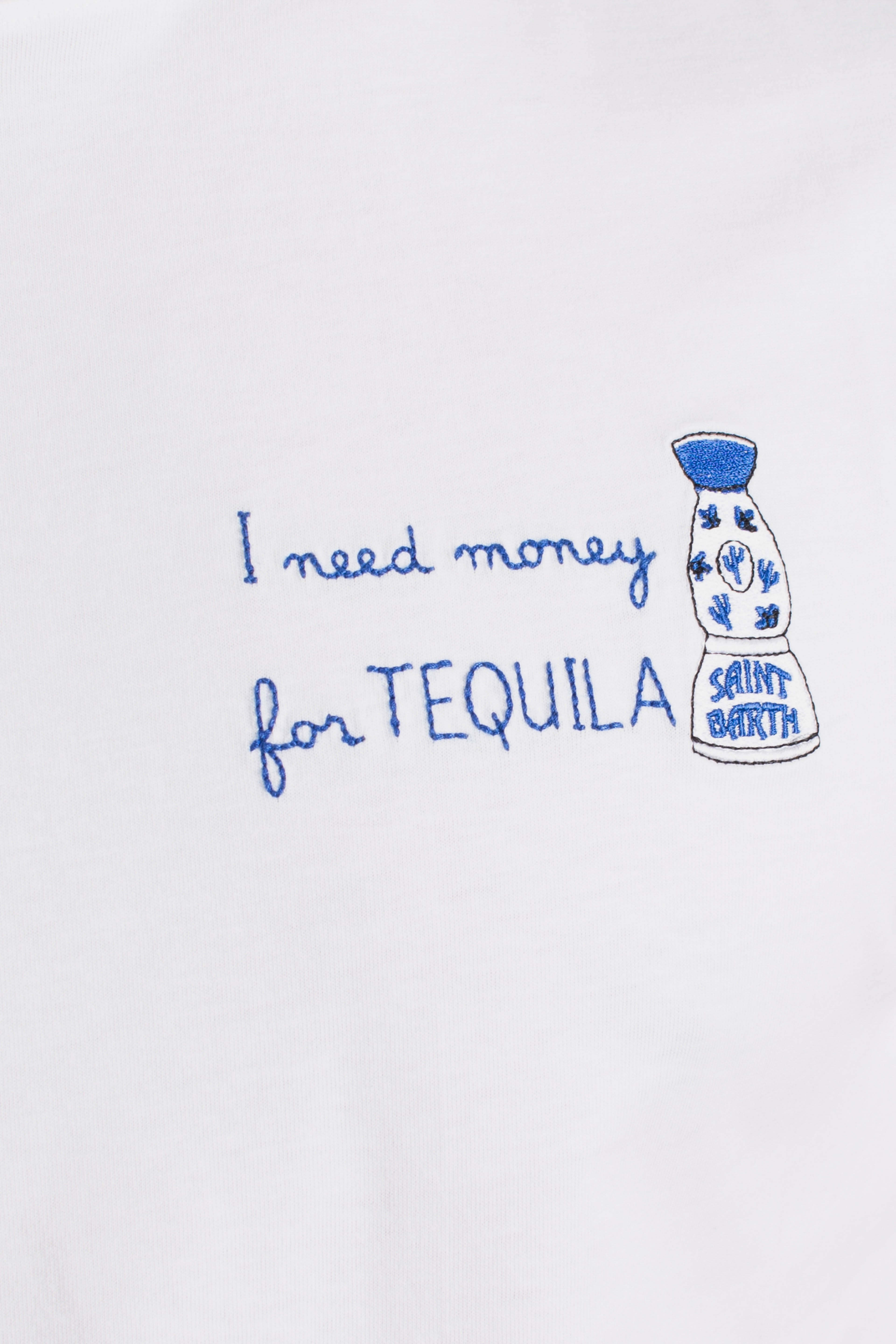 T-shirt Portofino I need money for TEQUILA white