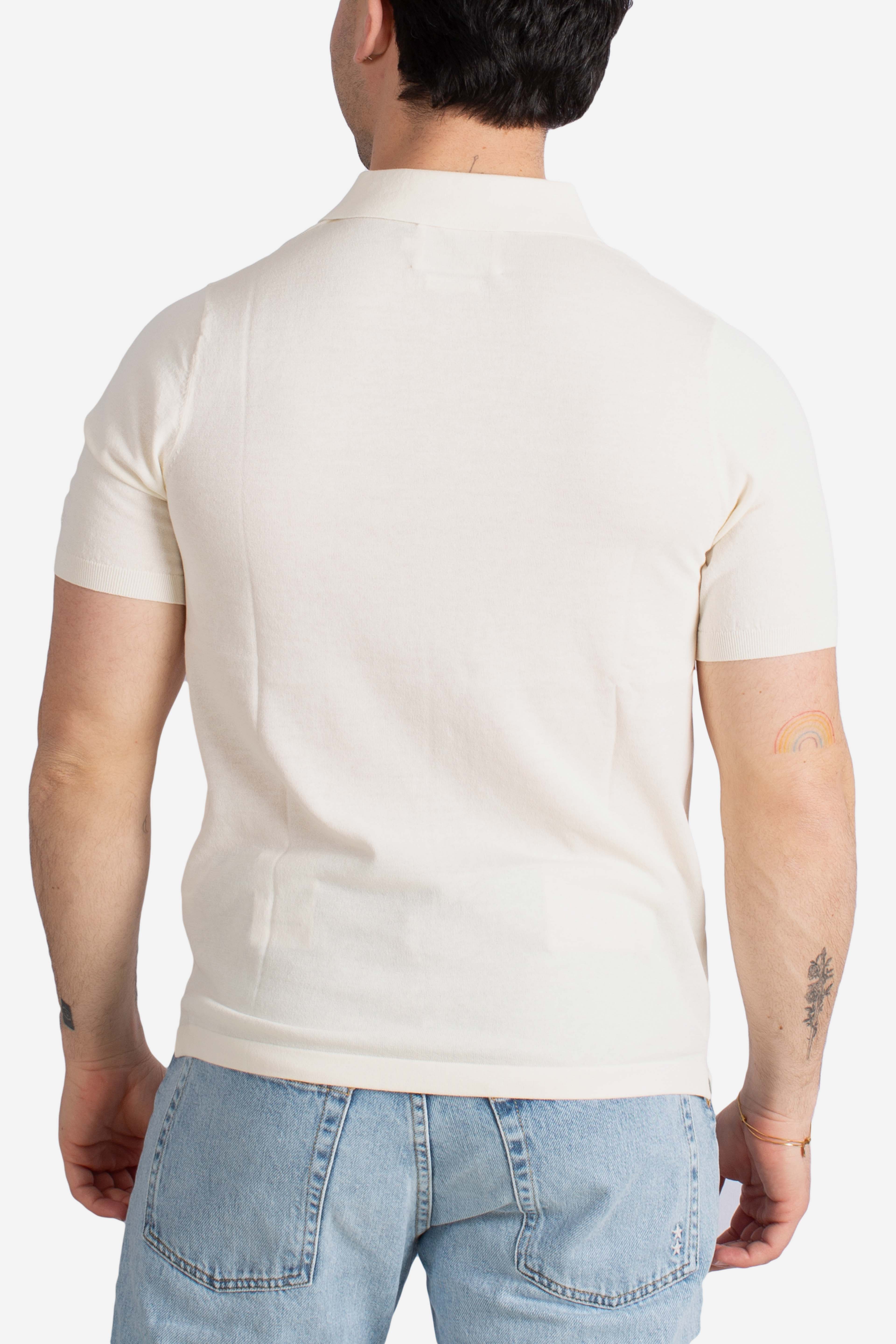Polo Sloan senza bottoni in maglia cream