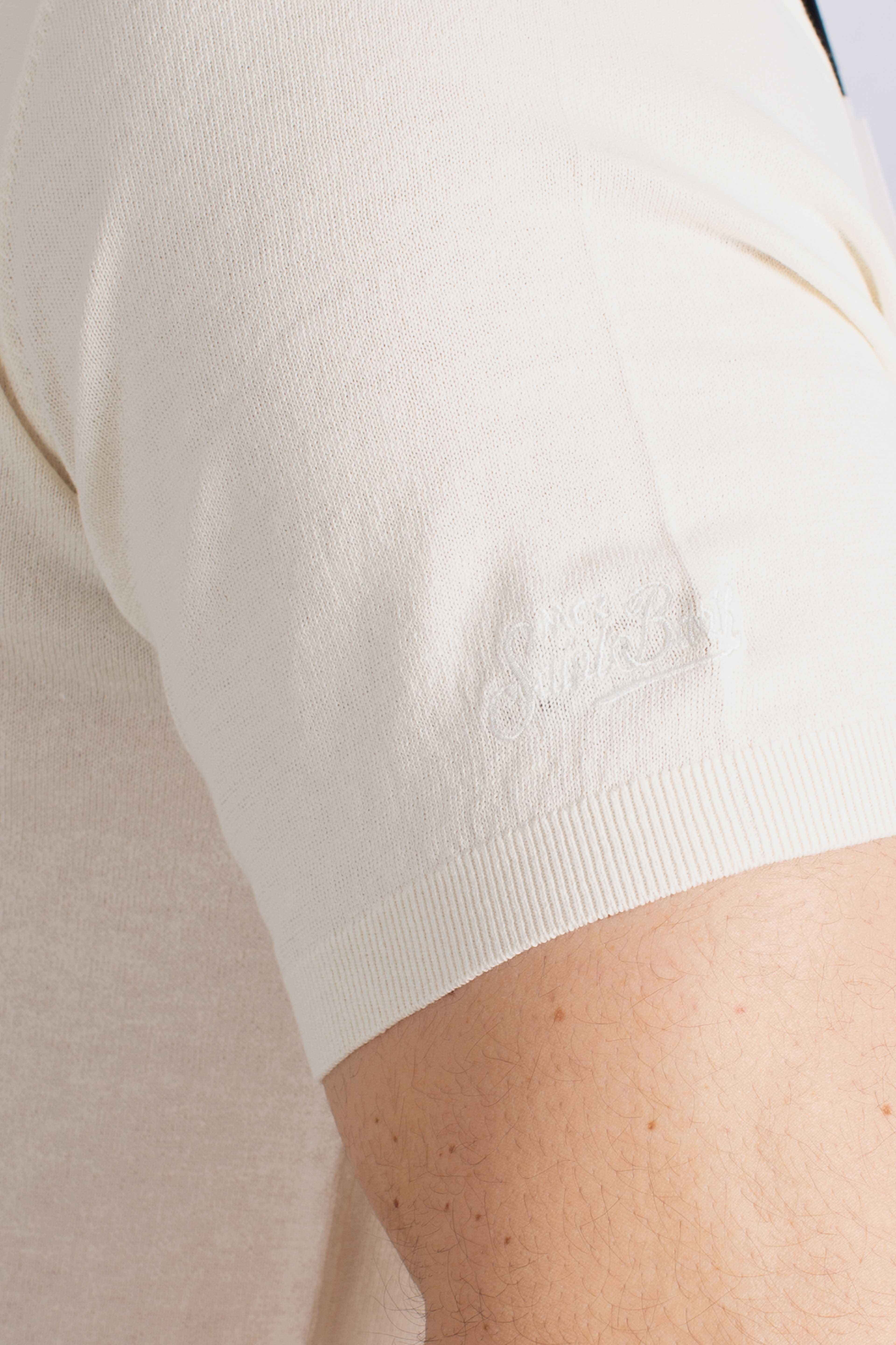 Polo Sloan senza bottoni in maglia cream