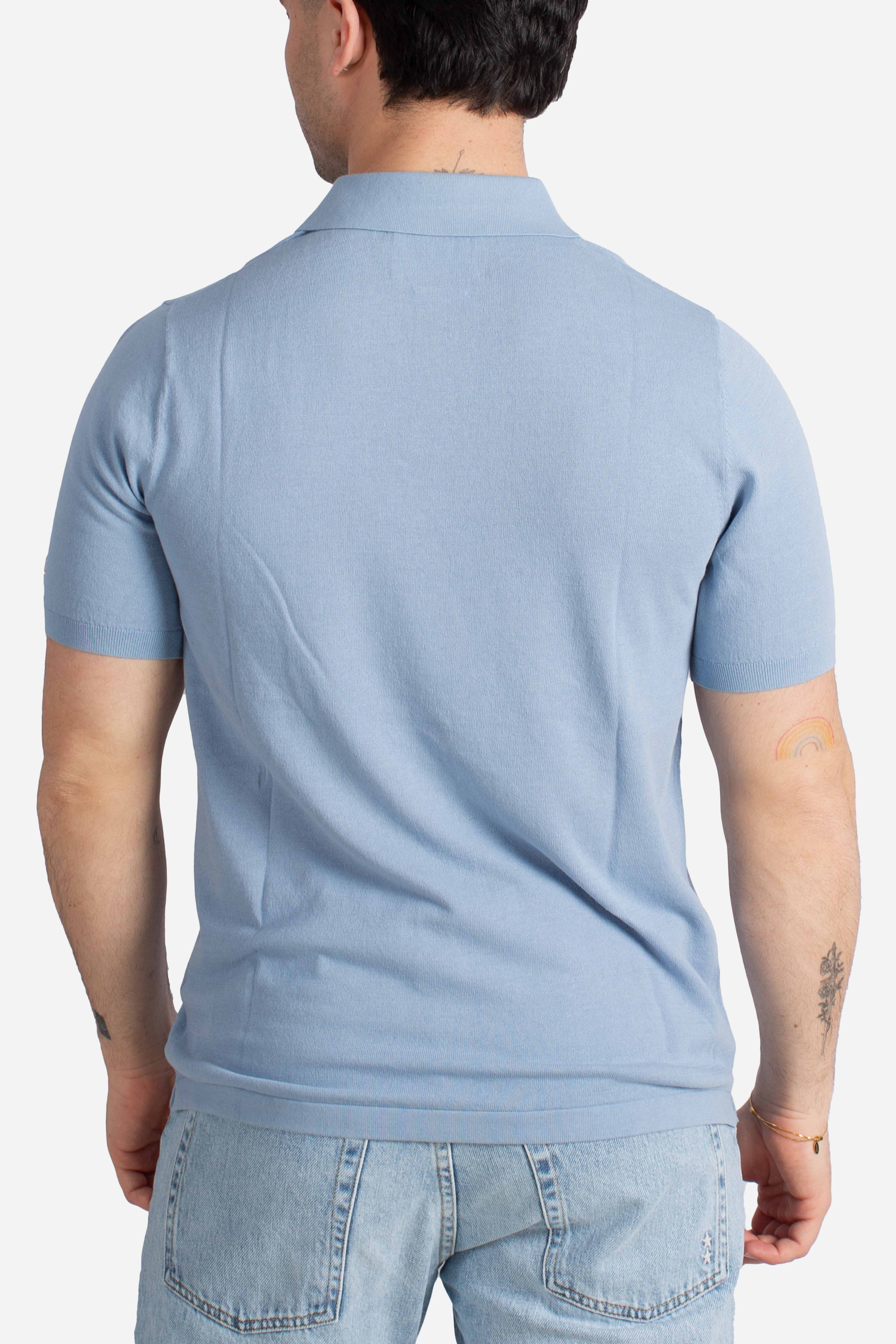 Polo Sloan senza bottoni in maglia stone light