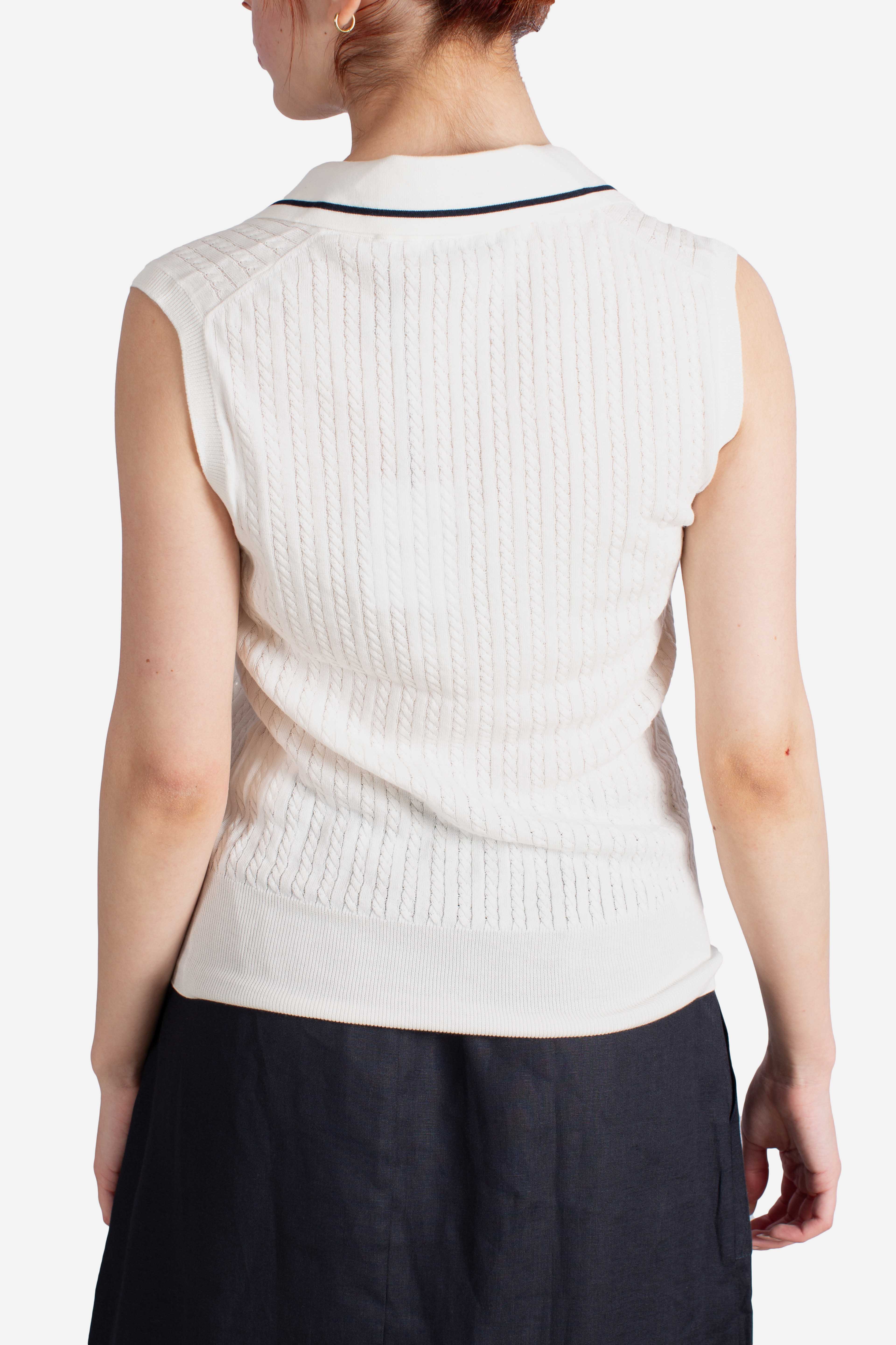 Pullover a trecce white