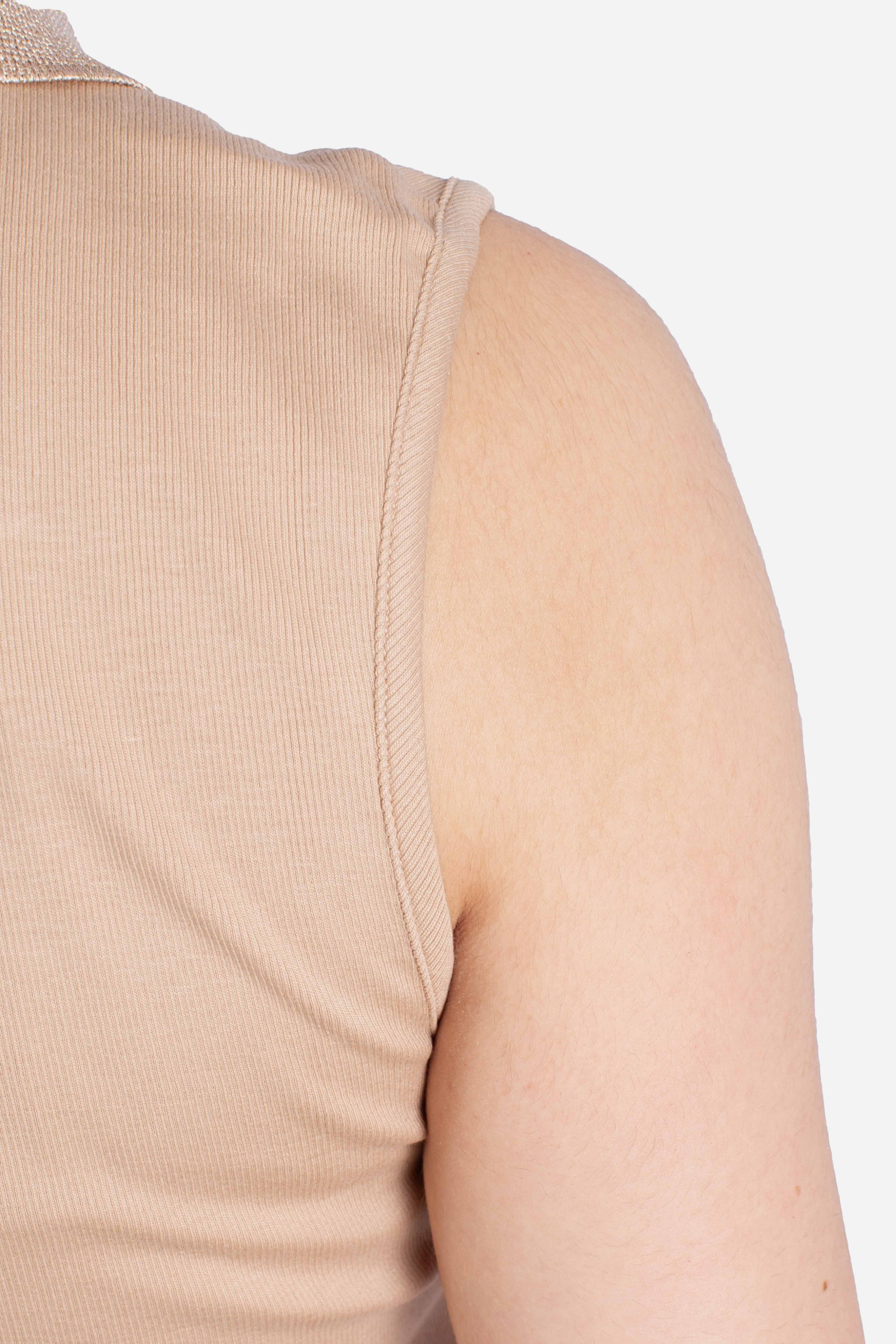 Polo smanicata donna con dettagli lurex