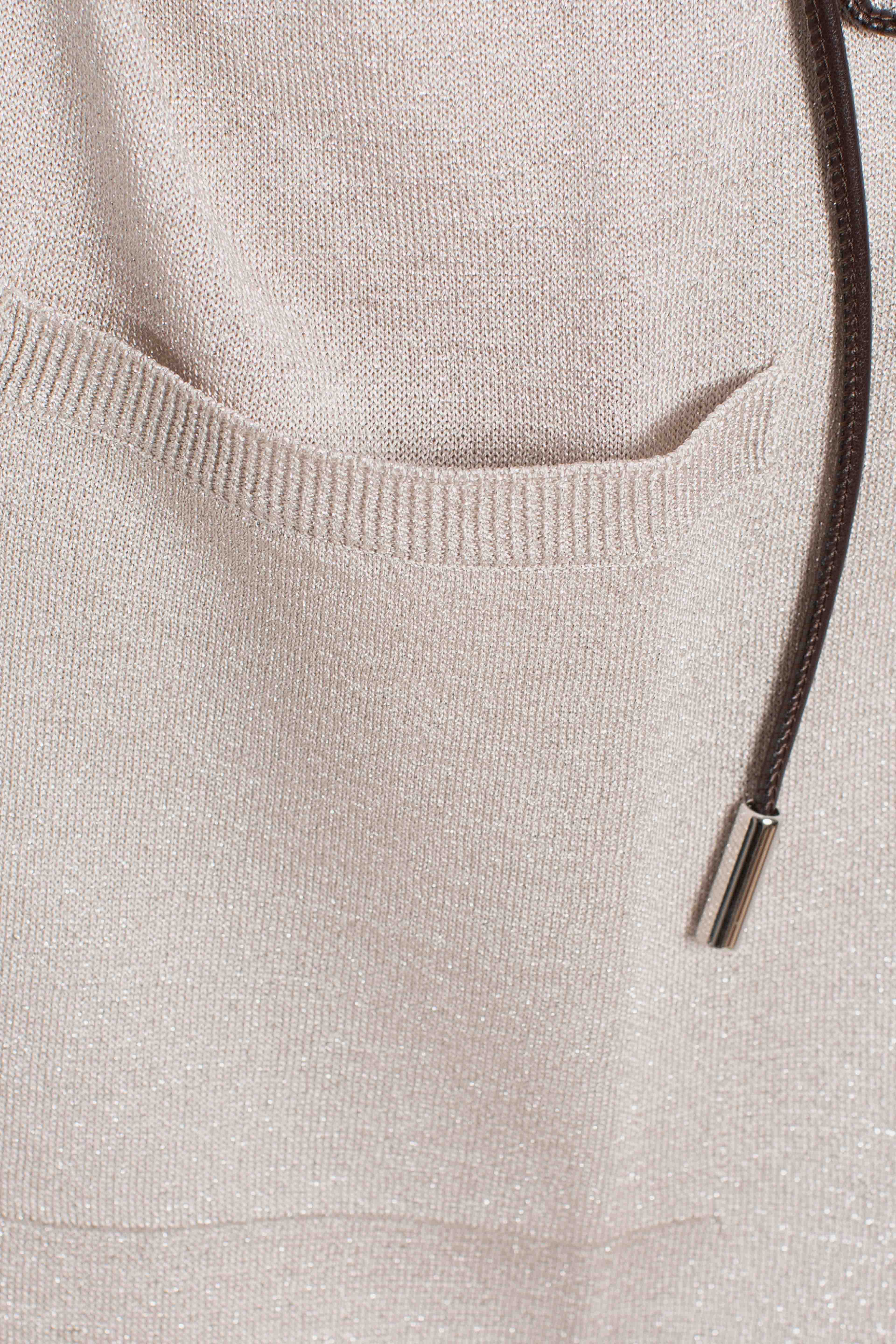Cardigan Gran Sasso in maglia lurex con cintura oro