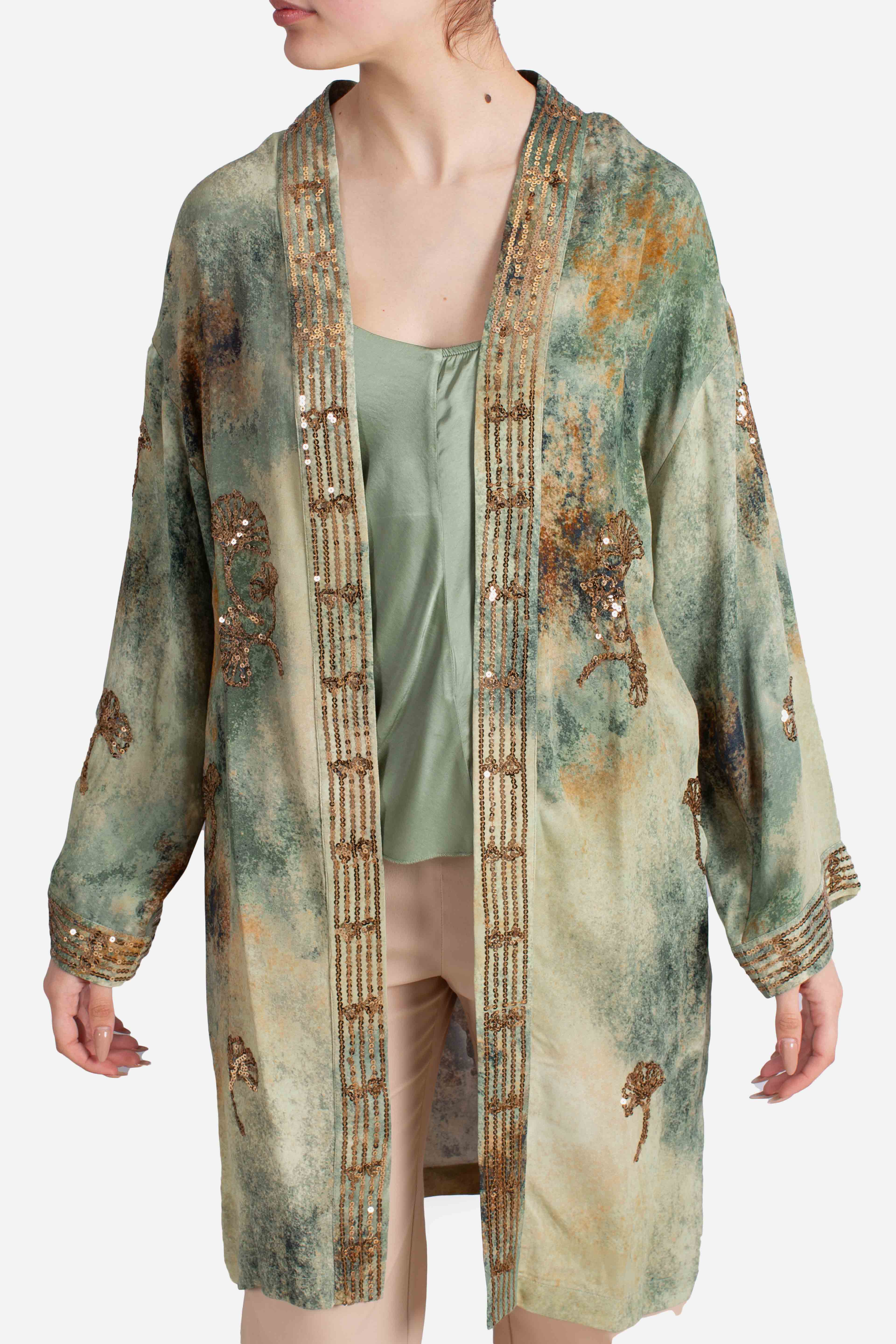 Kimono Dixie in viscosa con paillettes