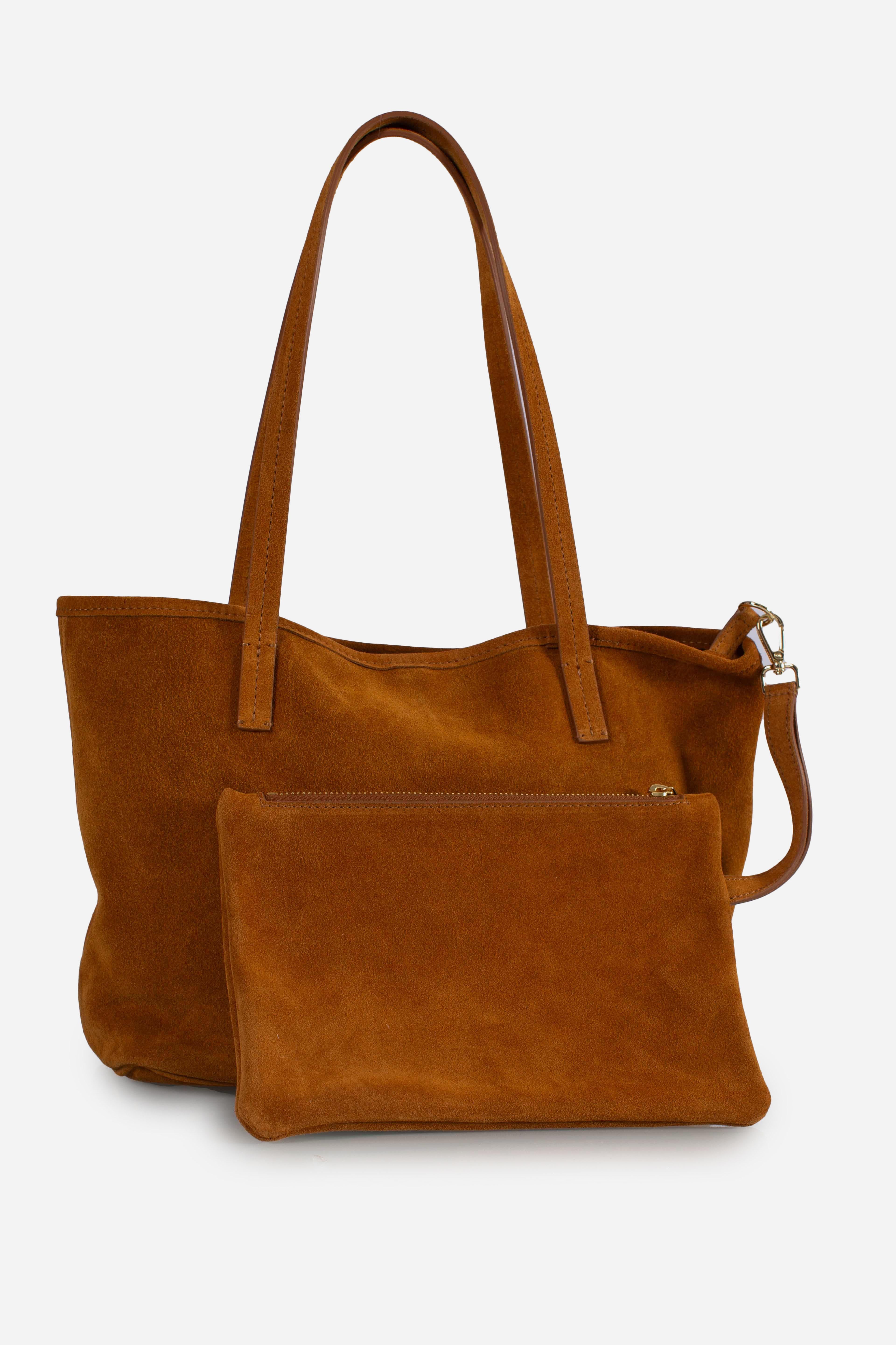 City bag mid suede camel