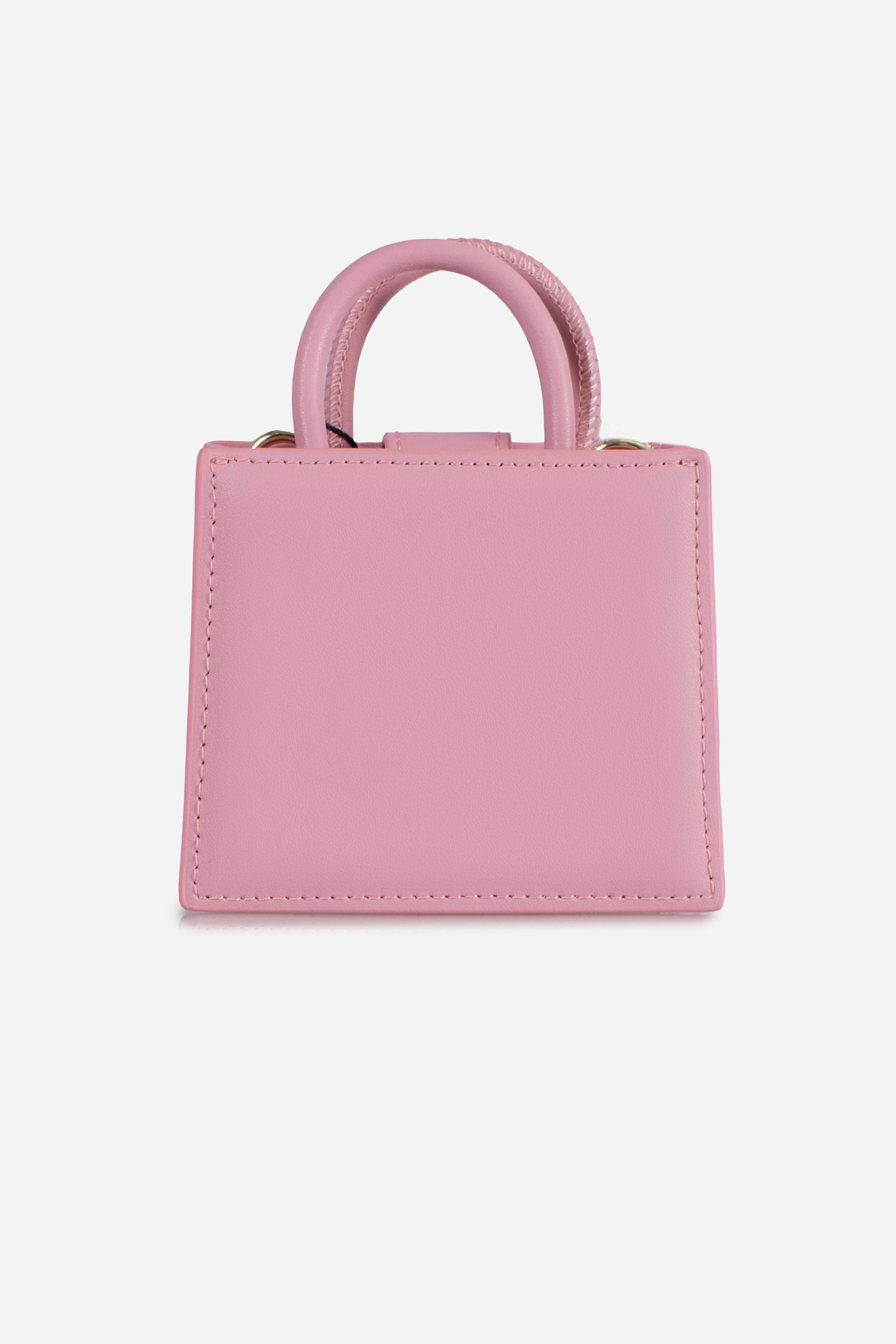 Shop bag micro leo leather pink