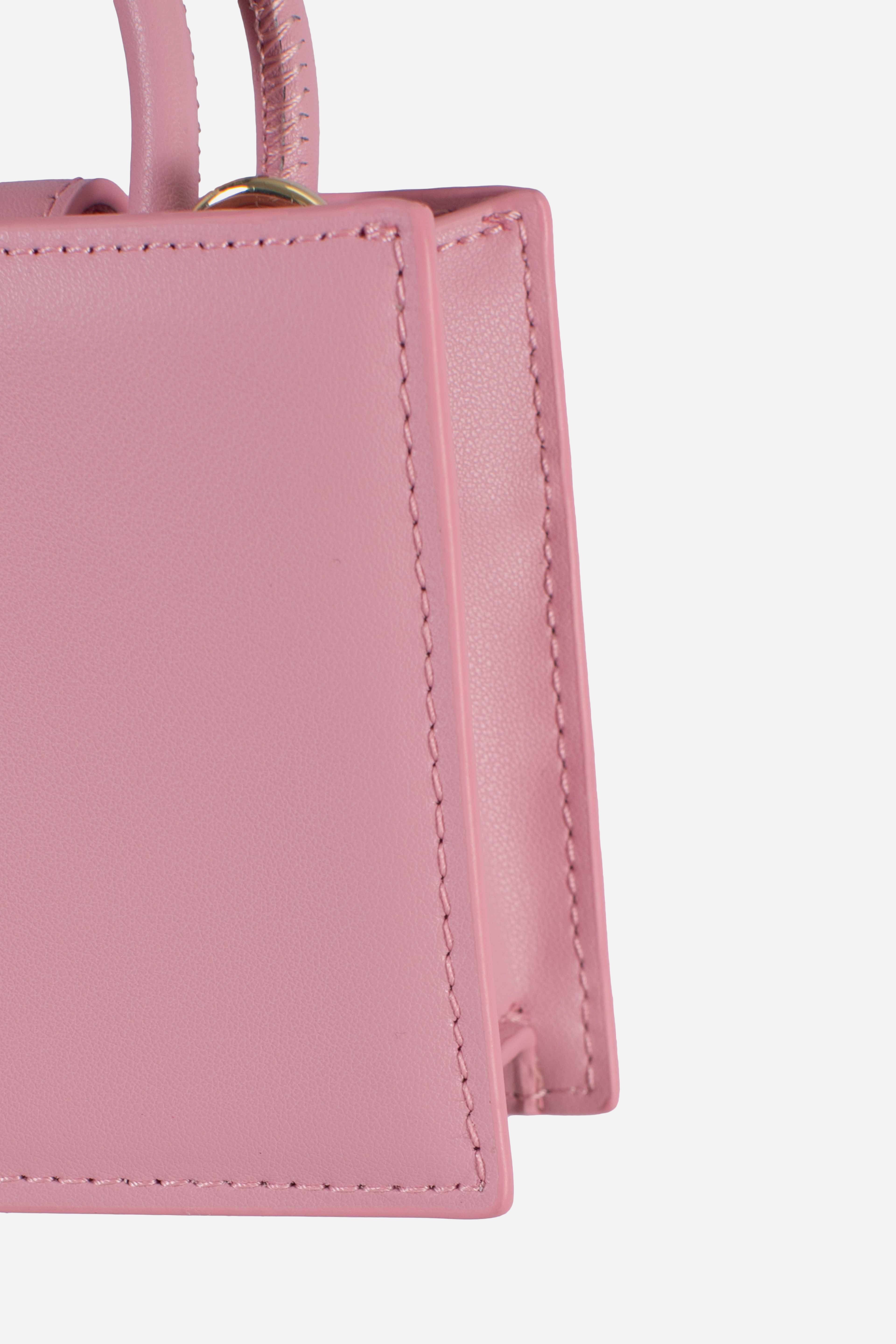 Shop bag micro leo leather pink