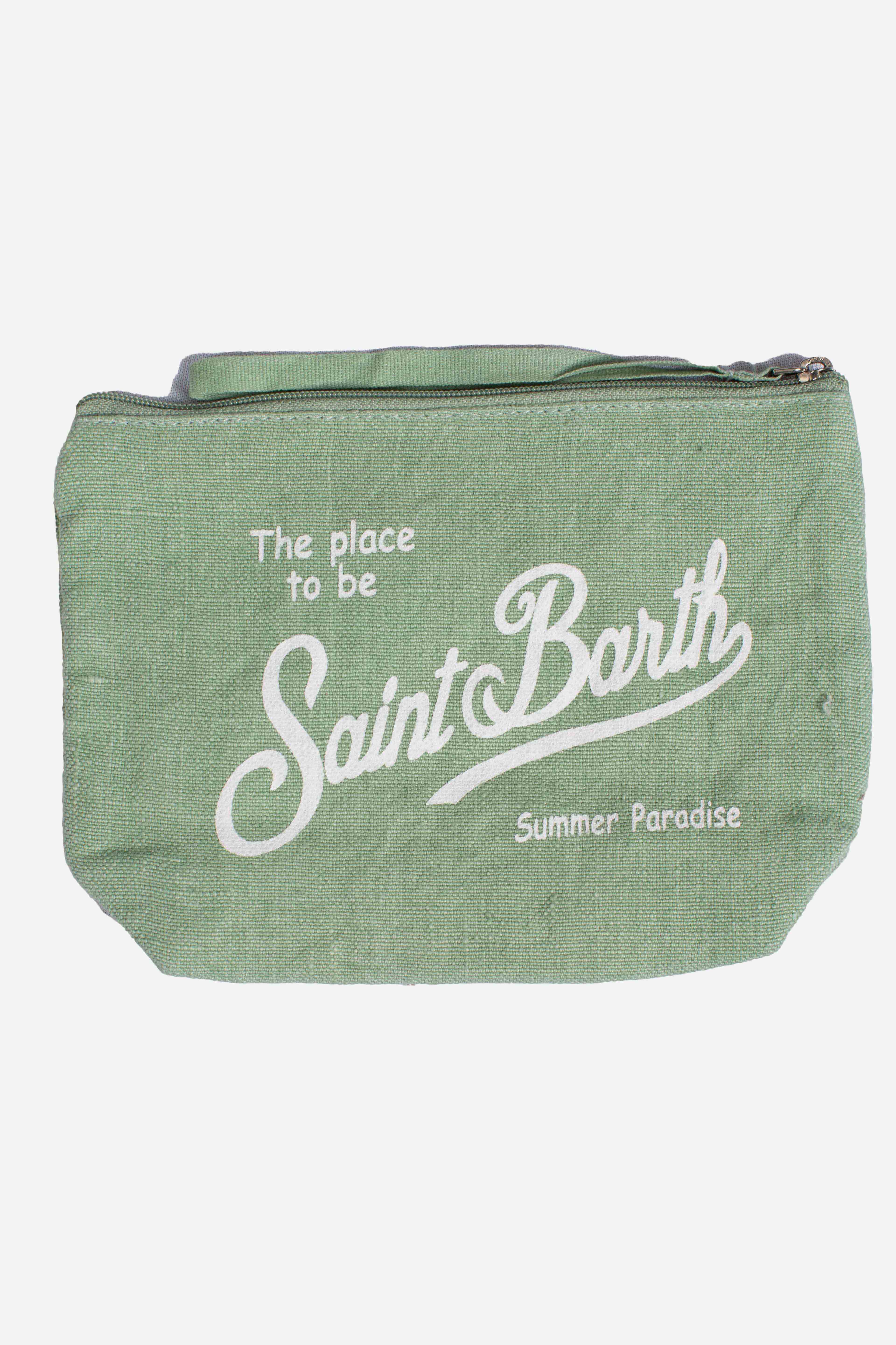 Pochette Aline in lino verde